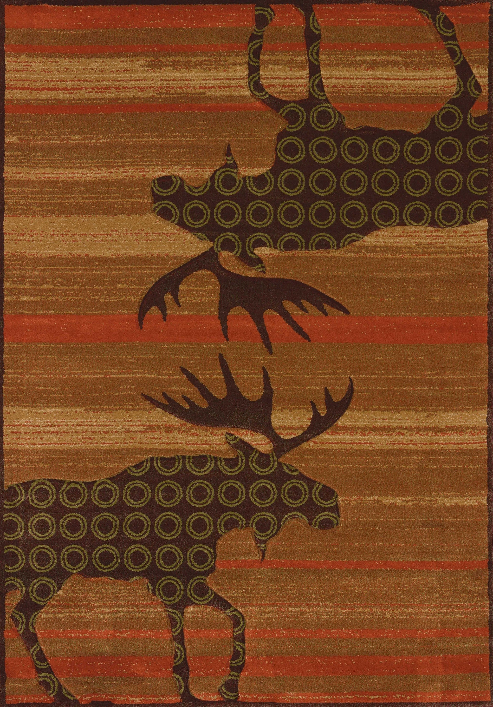 63" x 90" Terracotta Polypropylene Area Rug