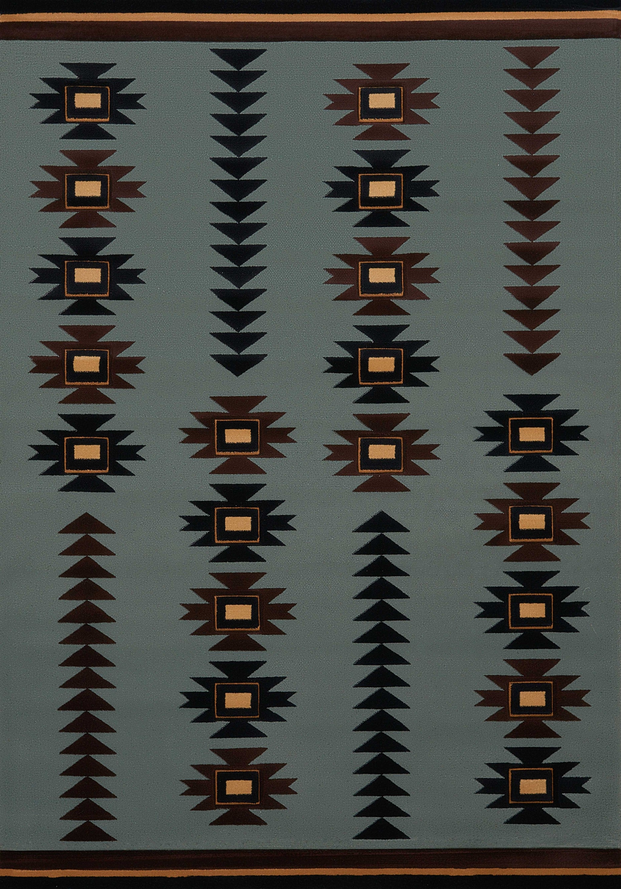 63" x 90" Blue Polypropylene Area Rug