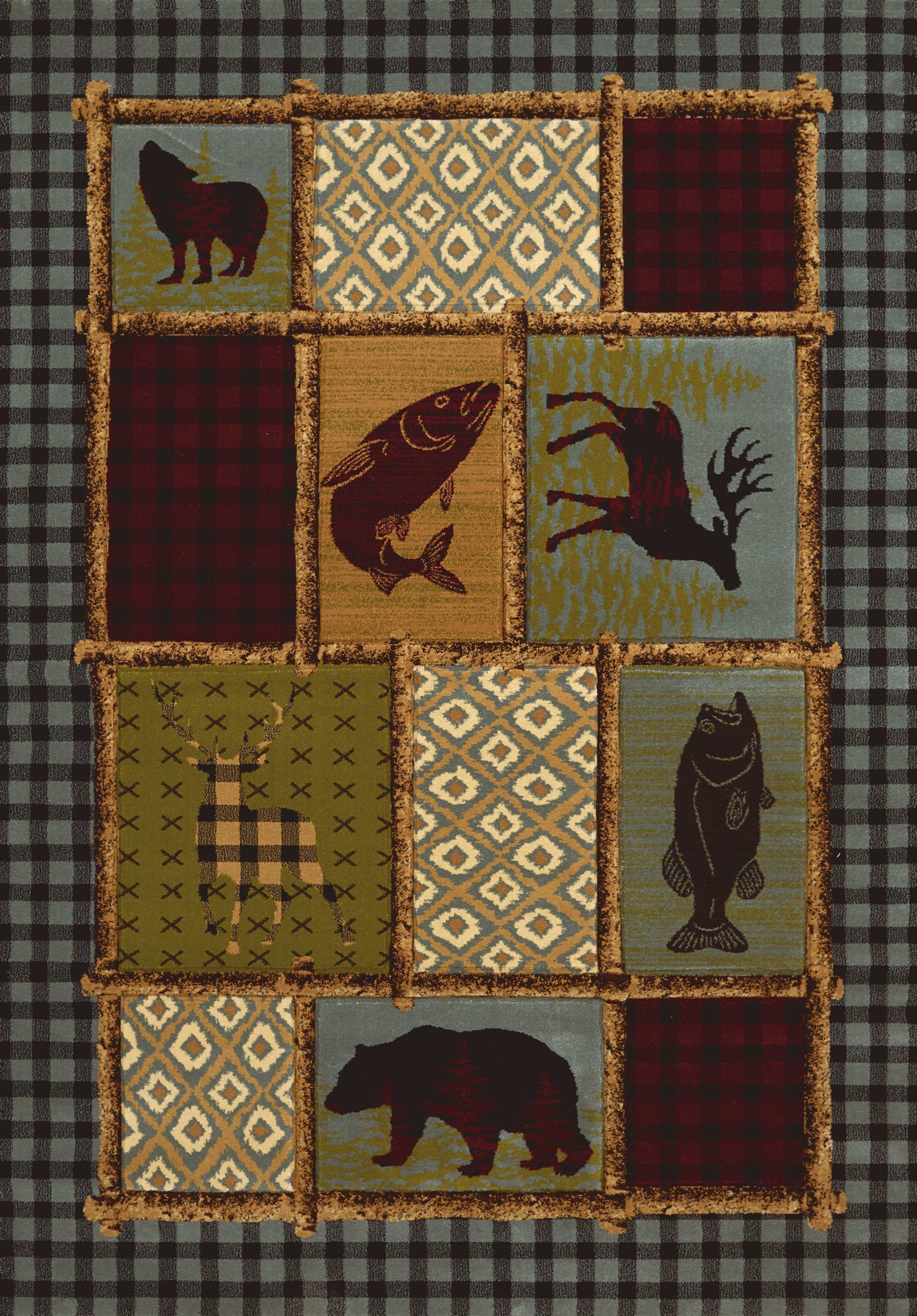 31" x 50" Multicolor Polypropylene Mat Rug