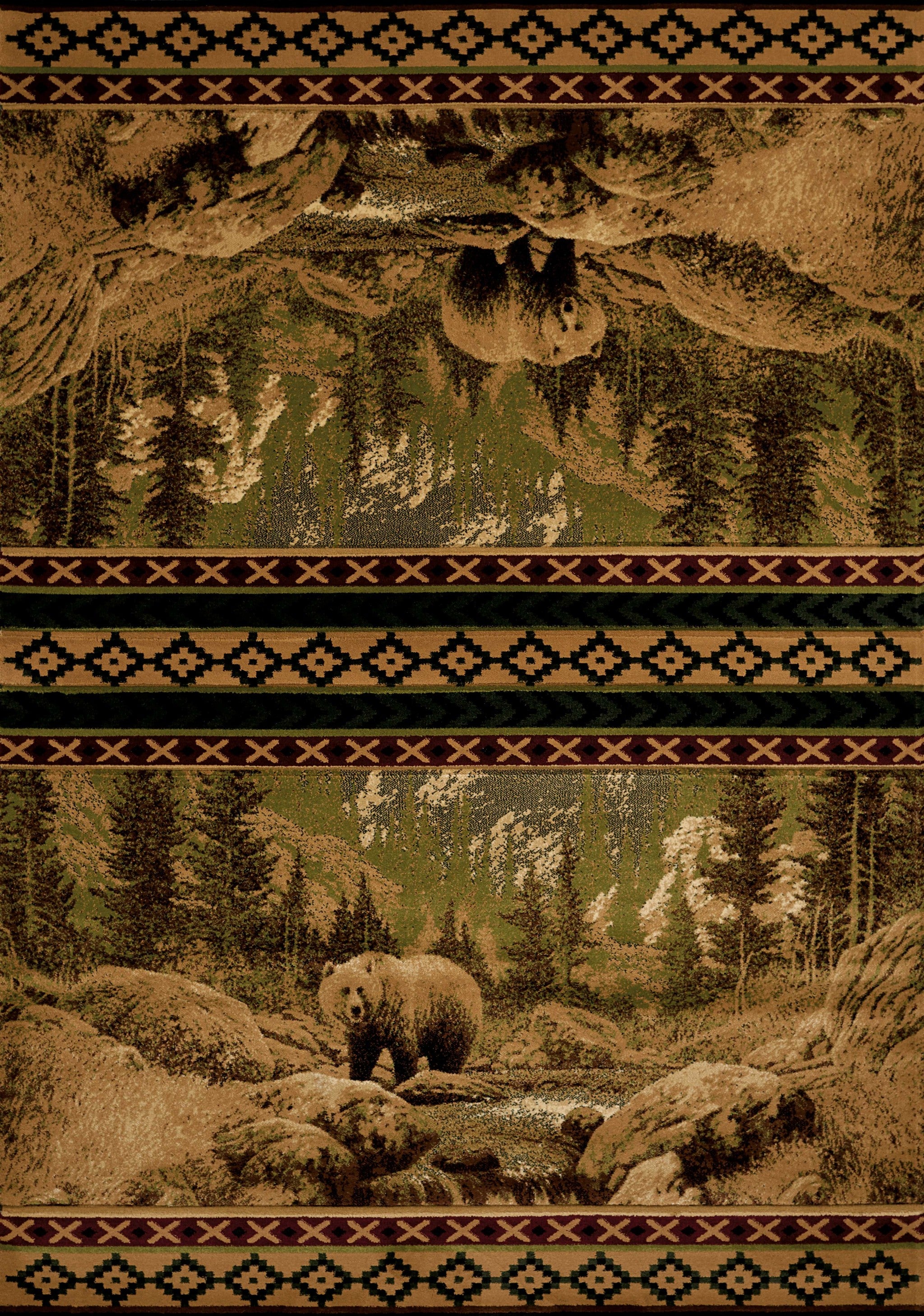 94" x 126" Beige Polypropylene Oversize Rug