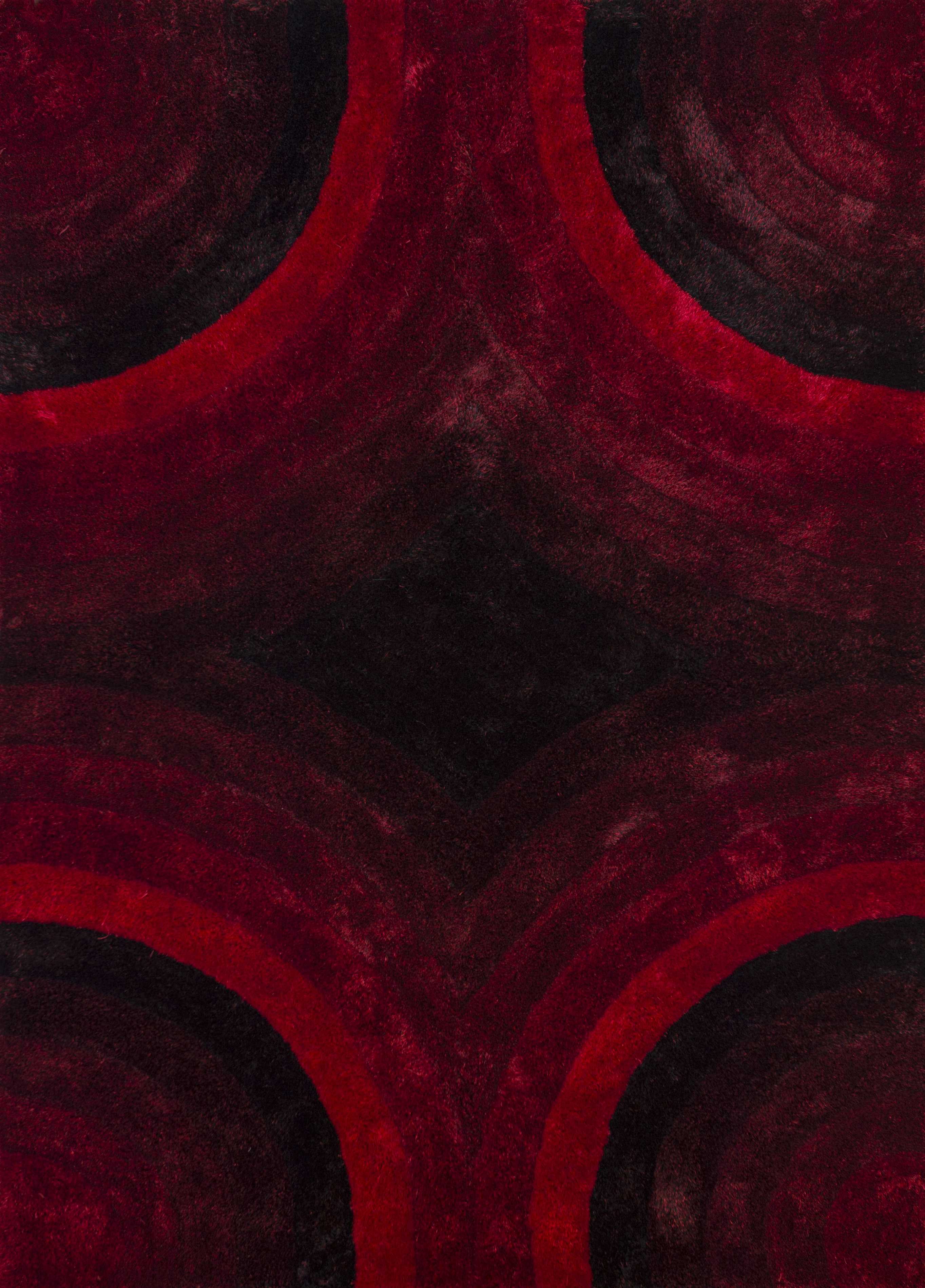 22" x 26" Red Polyester Accent Rug