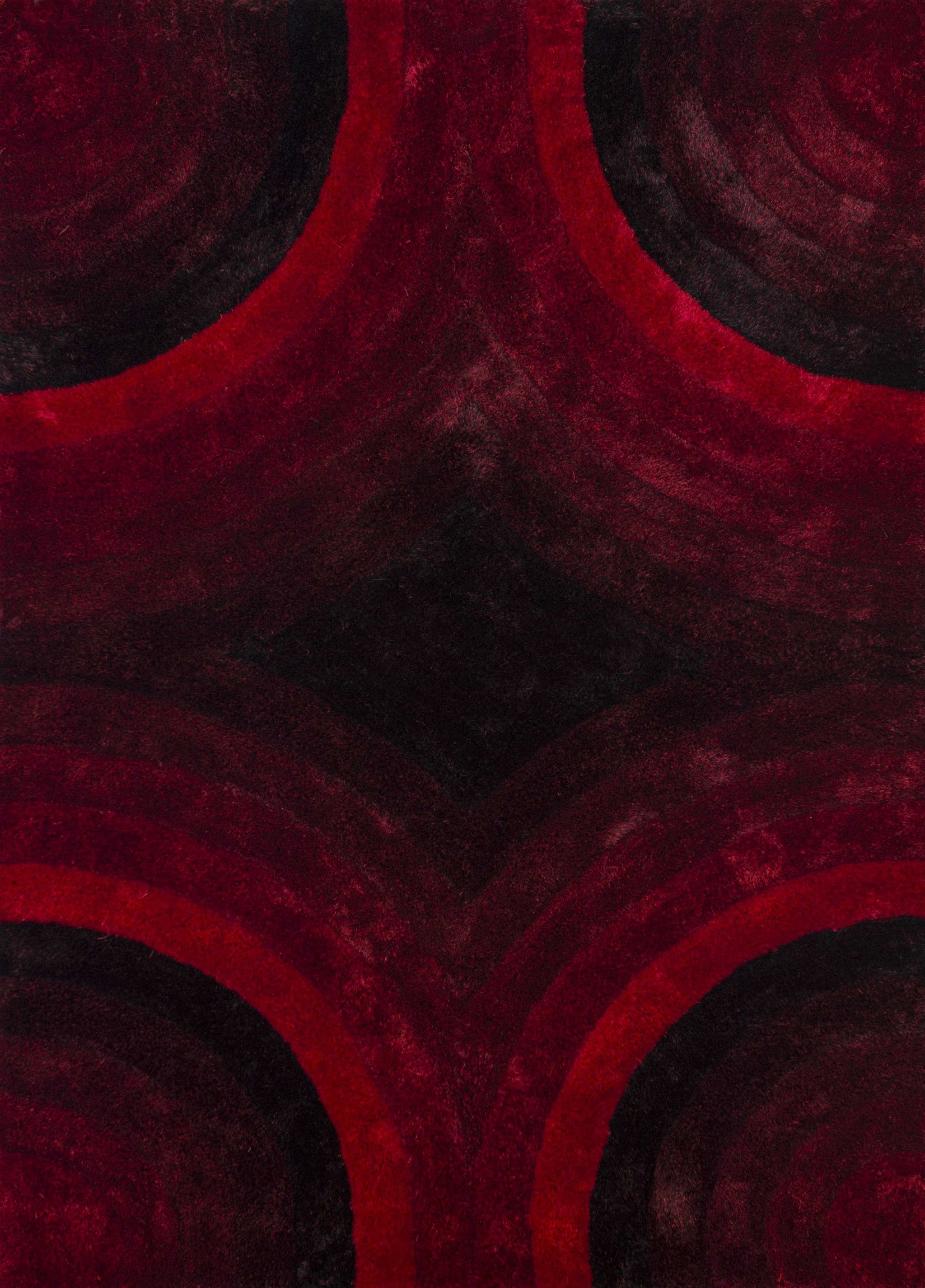 94" x 126" Red Polyester Oversize Rug