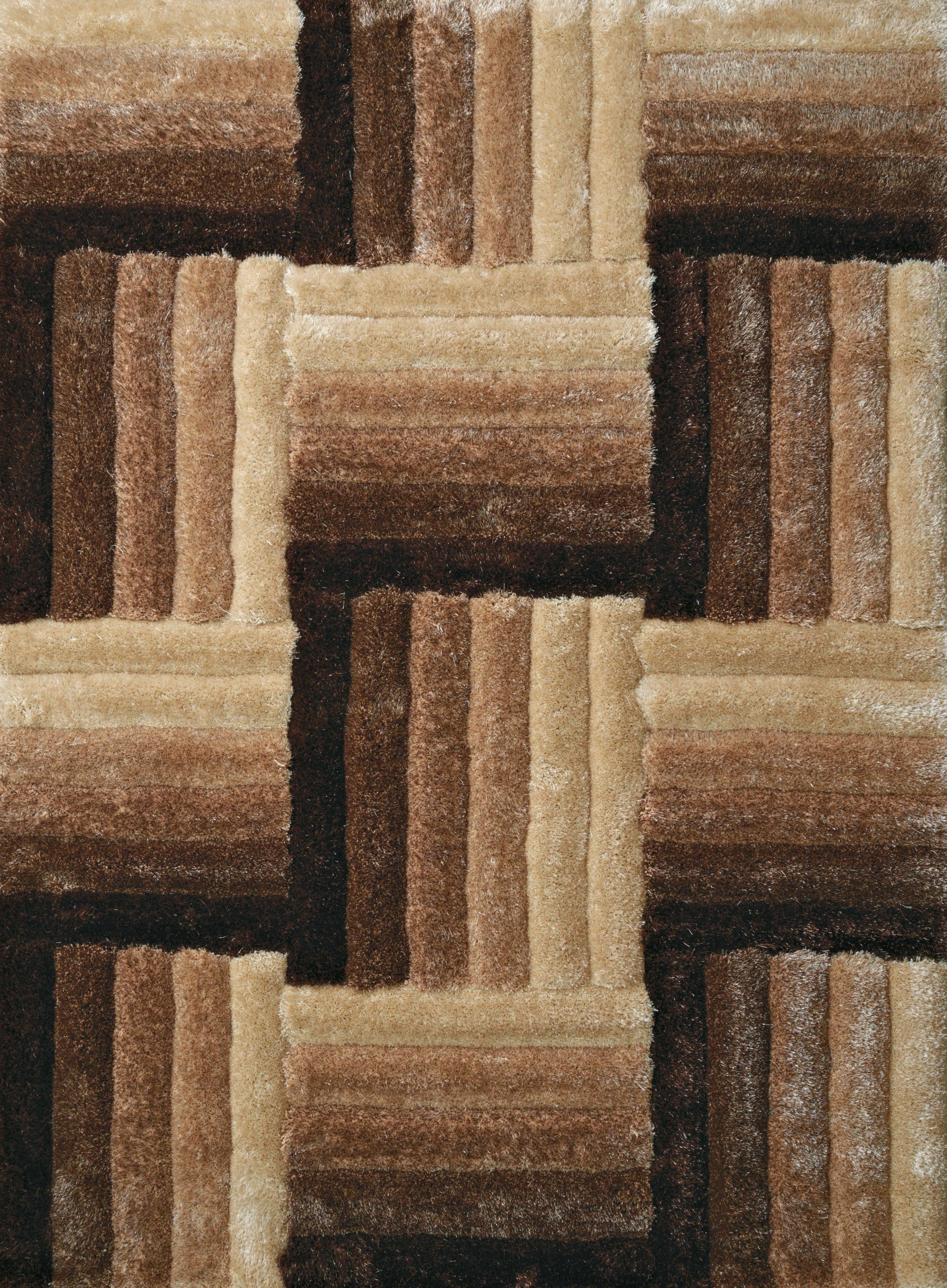 63" x 86" Beige Polyester Area Rug