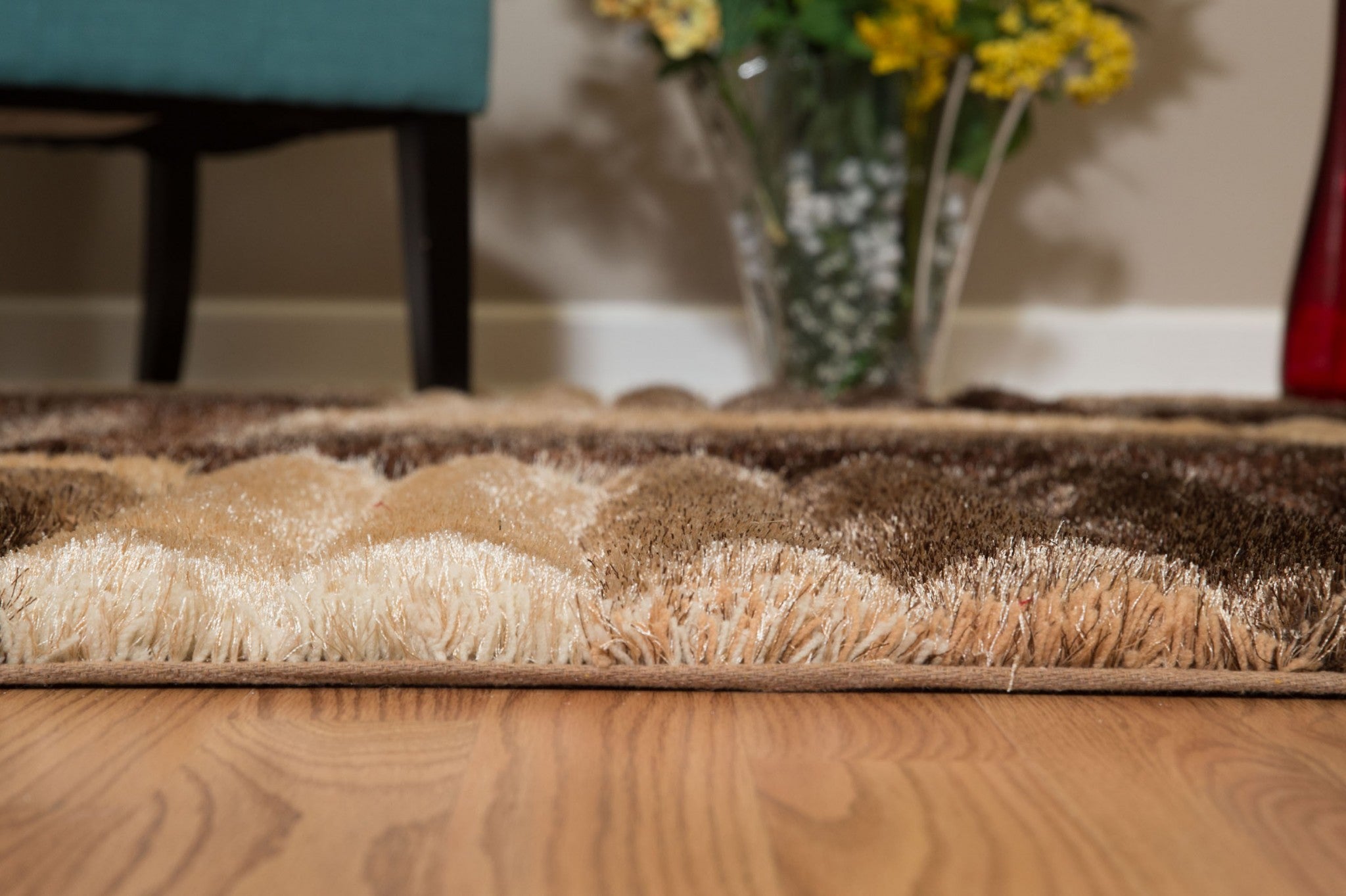 94" x 126" Beige Polyester Oversize Rug