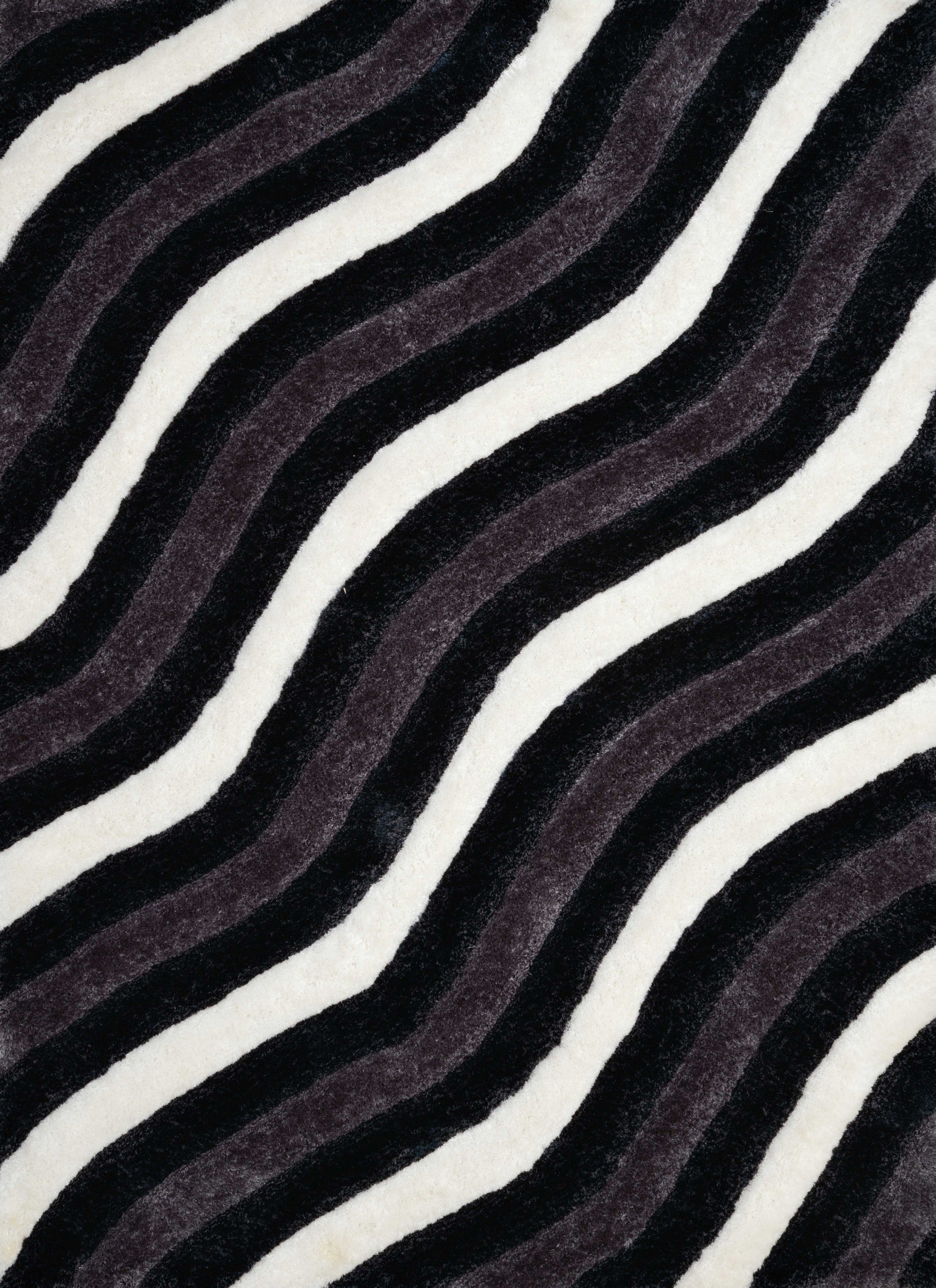 94" x 126" Black Polyester Oversize Rug