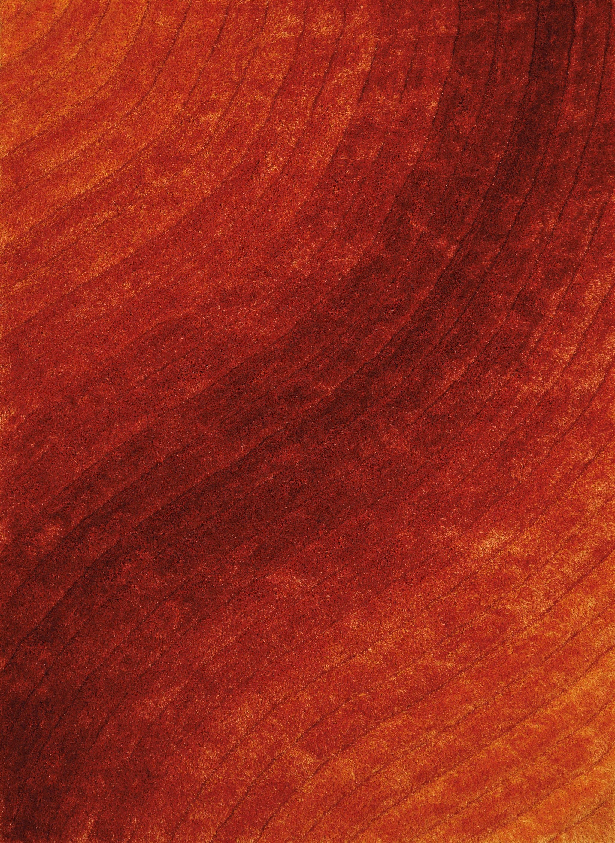 63" x 86" Burnt Orange Polyester Area Rug