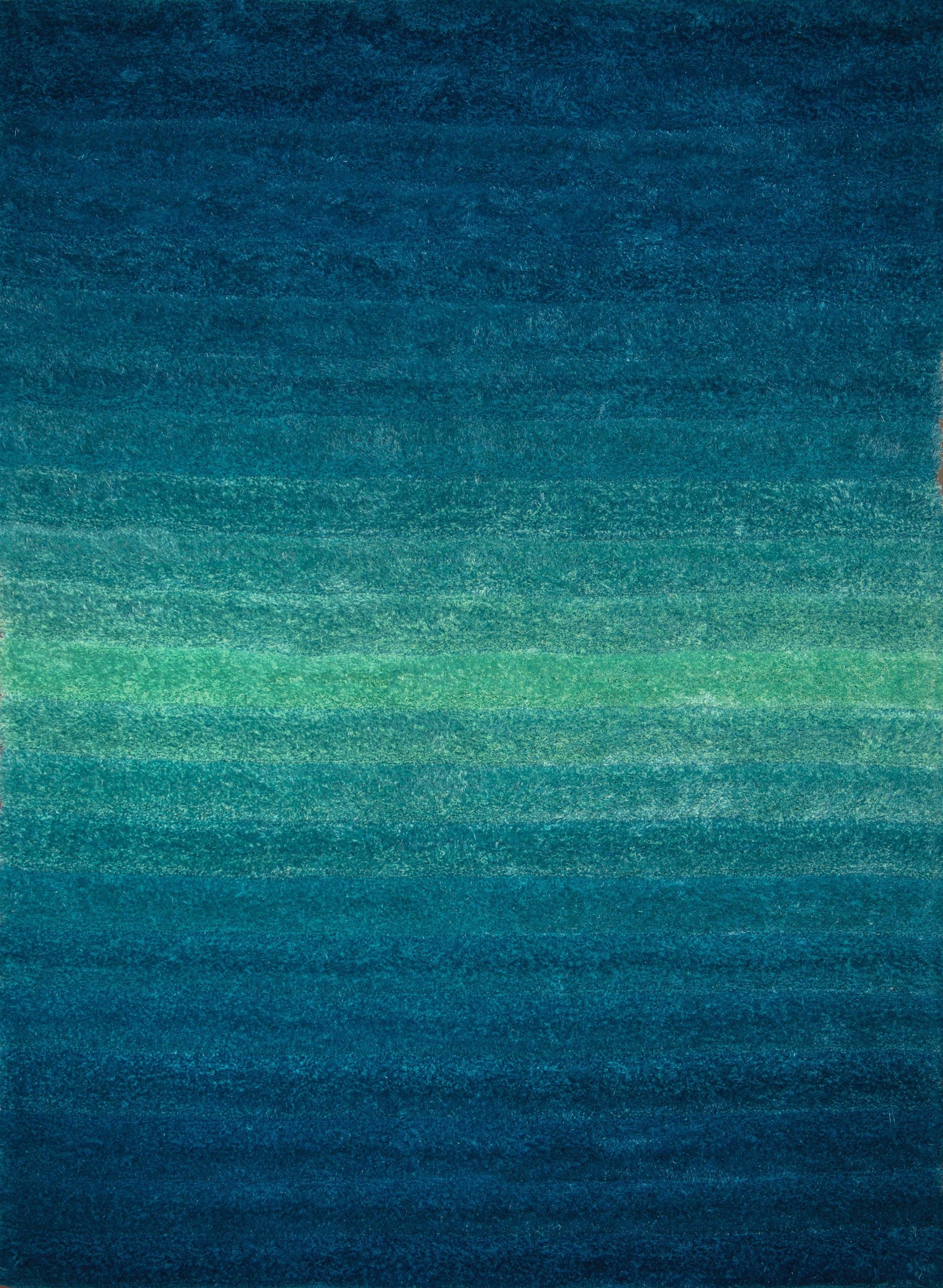 63" x 86" Blue Polyester Area Rug