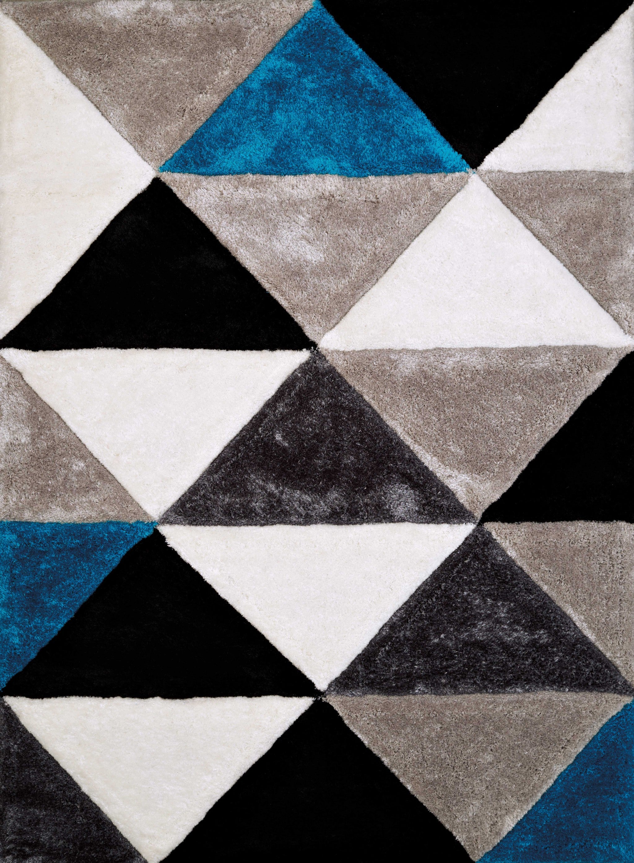 22" x 26" Aqua Polyester Accent Rug