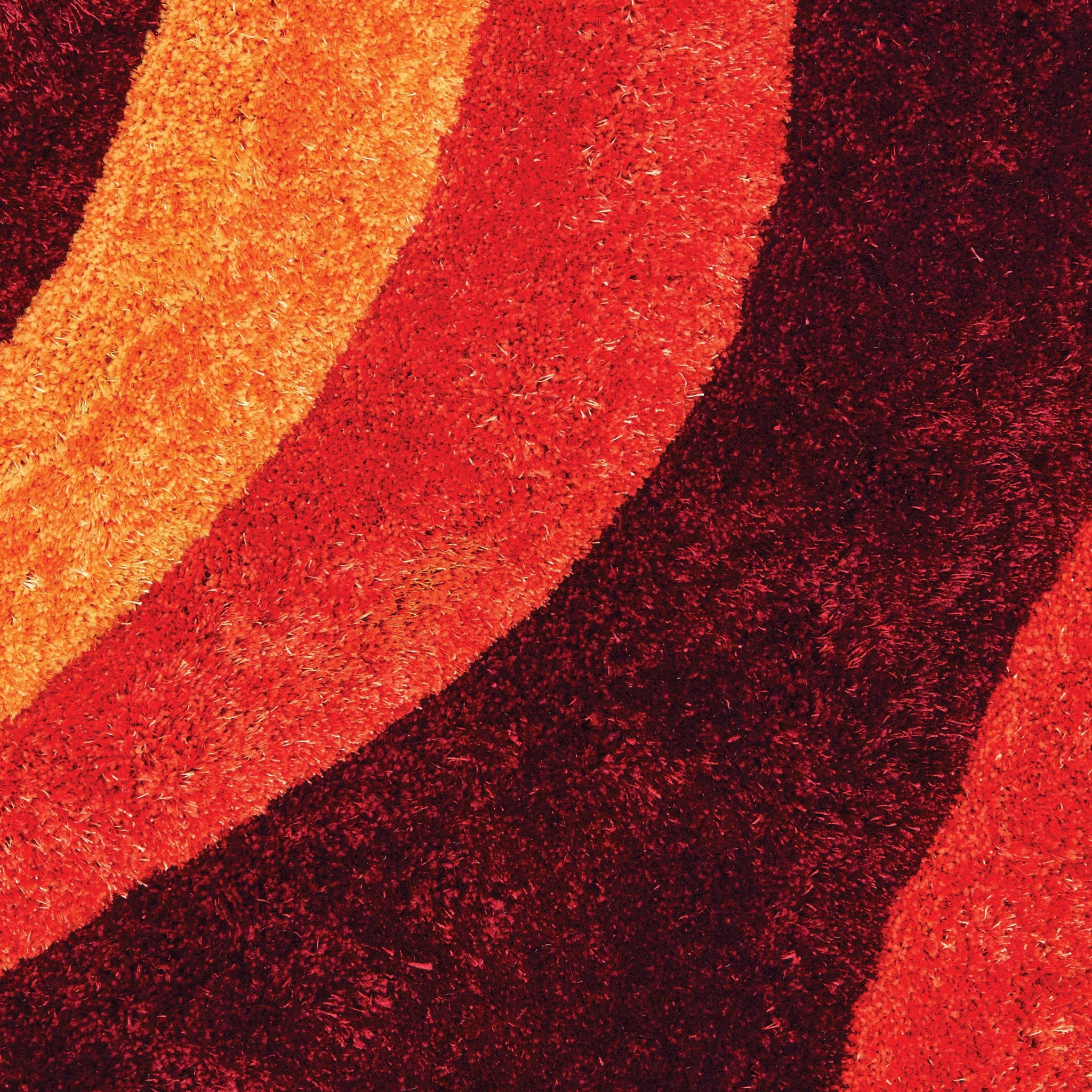 22" x 26" Burnt Orange Polyester Accent Rug