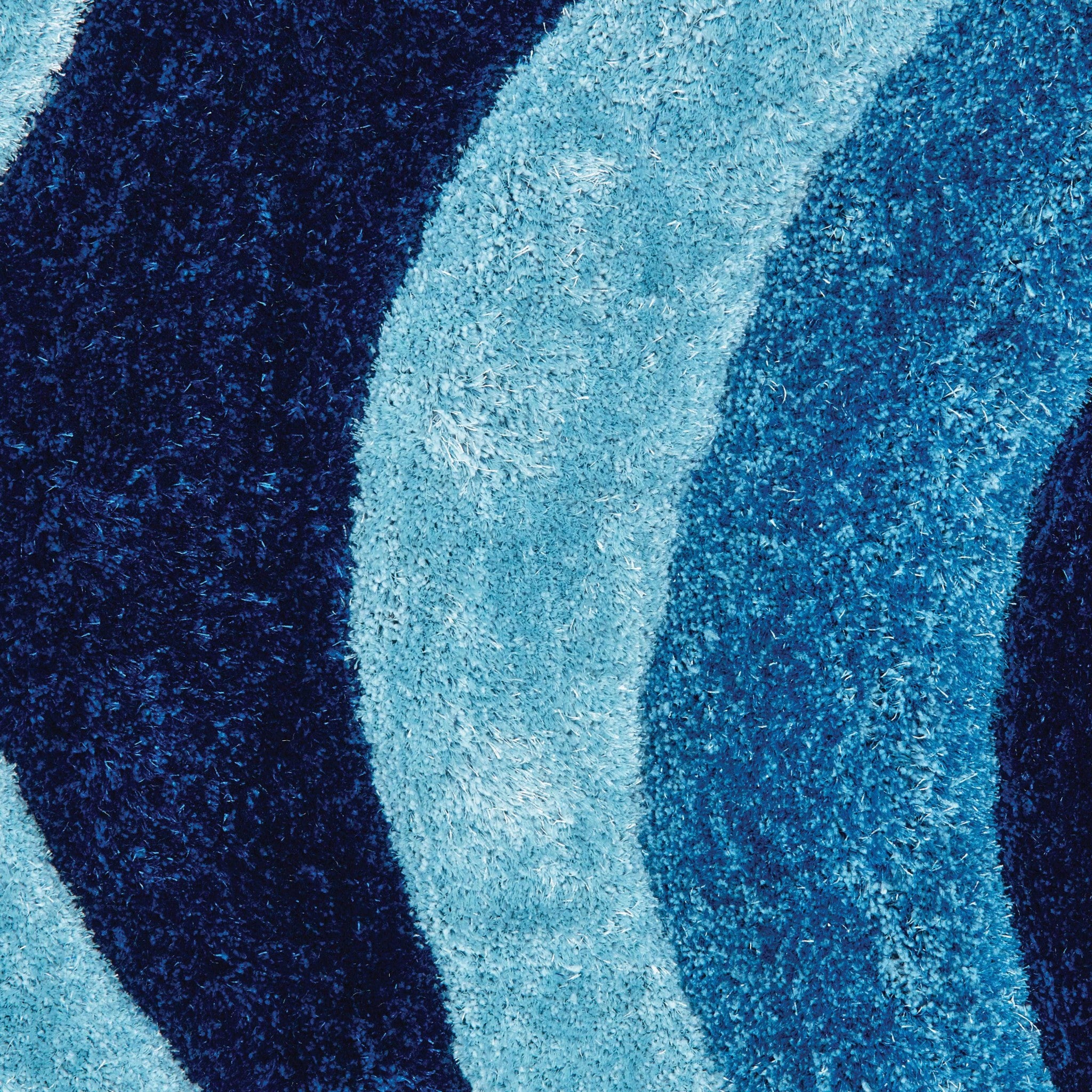 63" x 86" Blue Polyester Area Rug