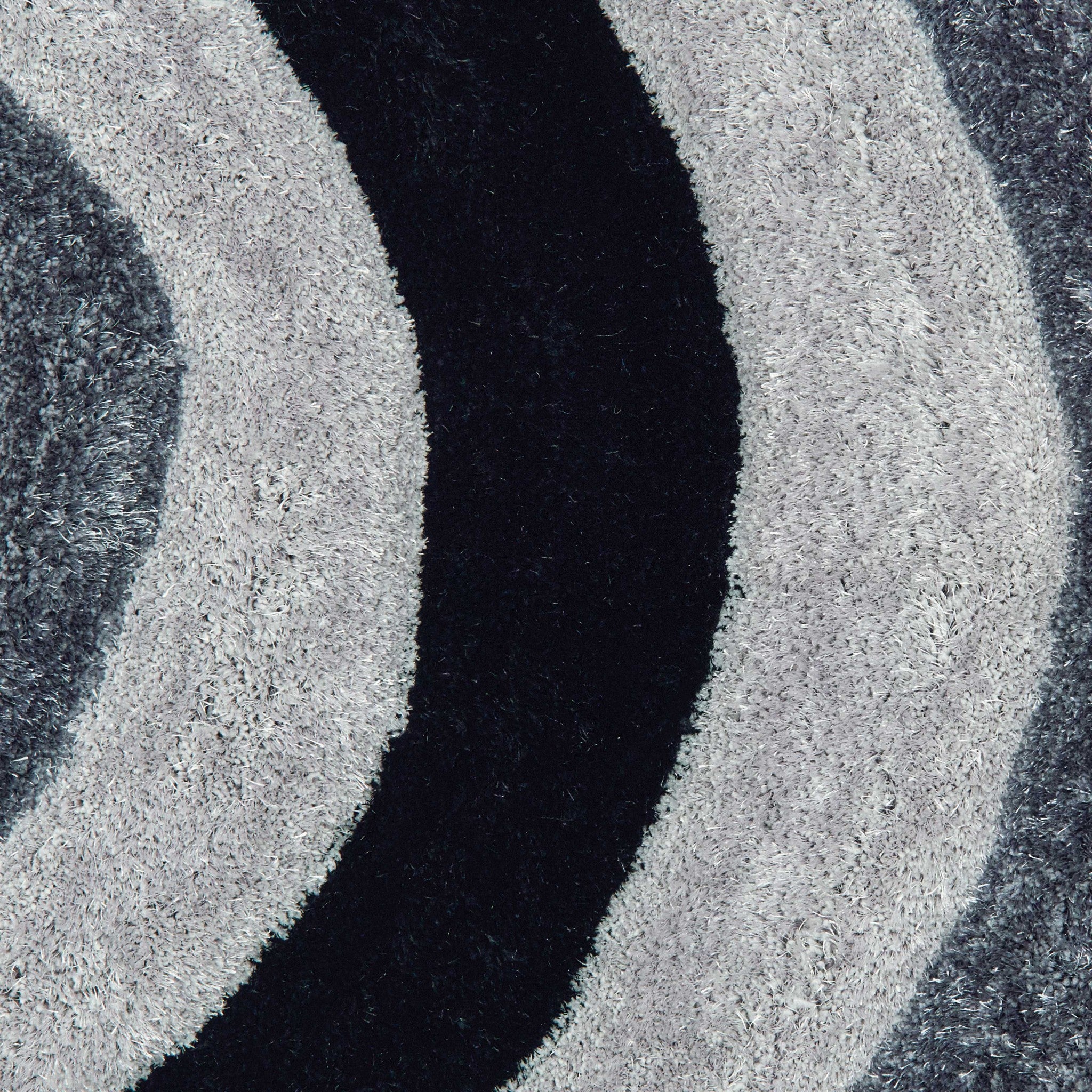 22" x 26" Black Polyester Accent Rug