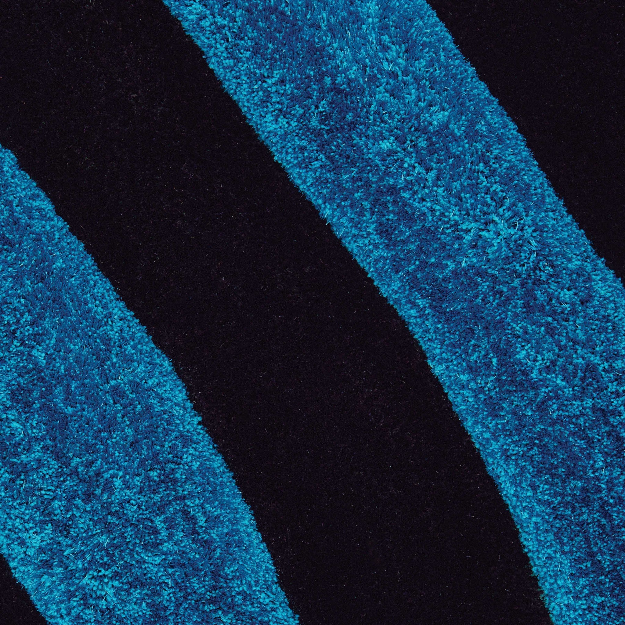 63" x 86" Blue Polyester Area Rug