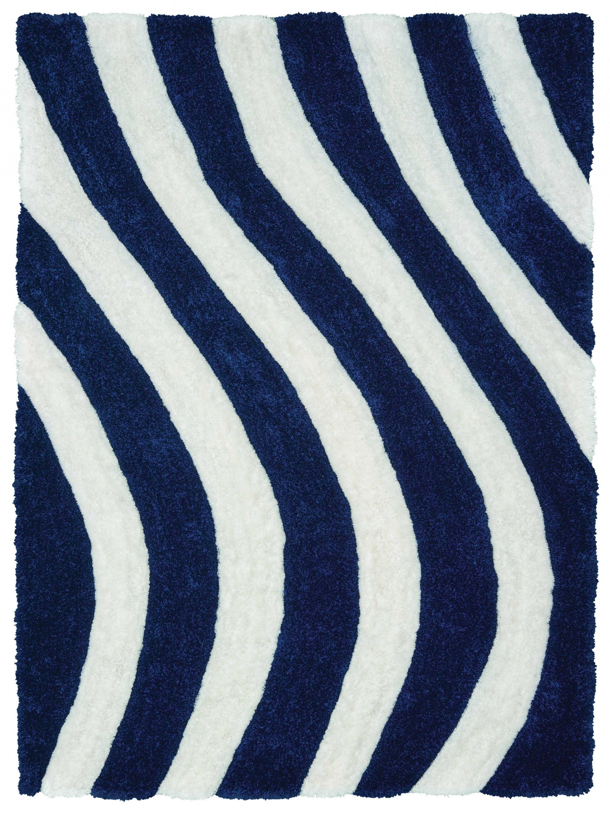 94" x 126" Navy Polyester Oversize Rug