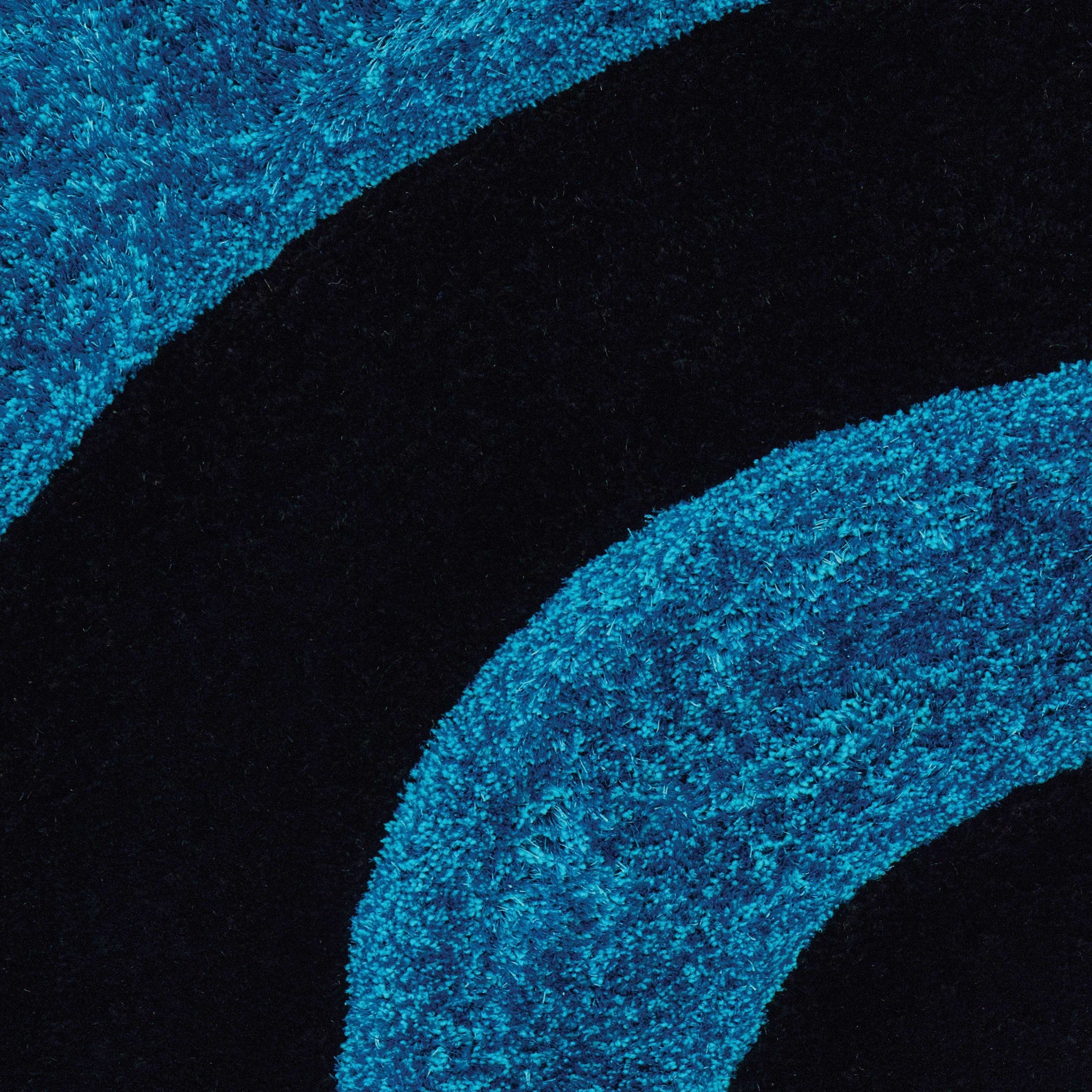 63" x 86" Blue Polyester Area Rug