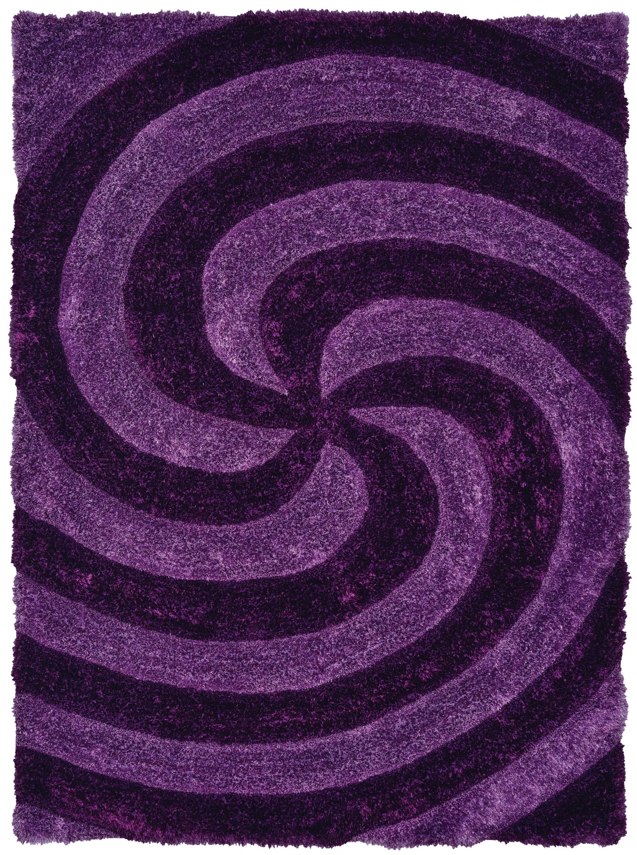 63" x 86" Violet Polyester Area Rug