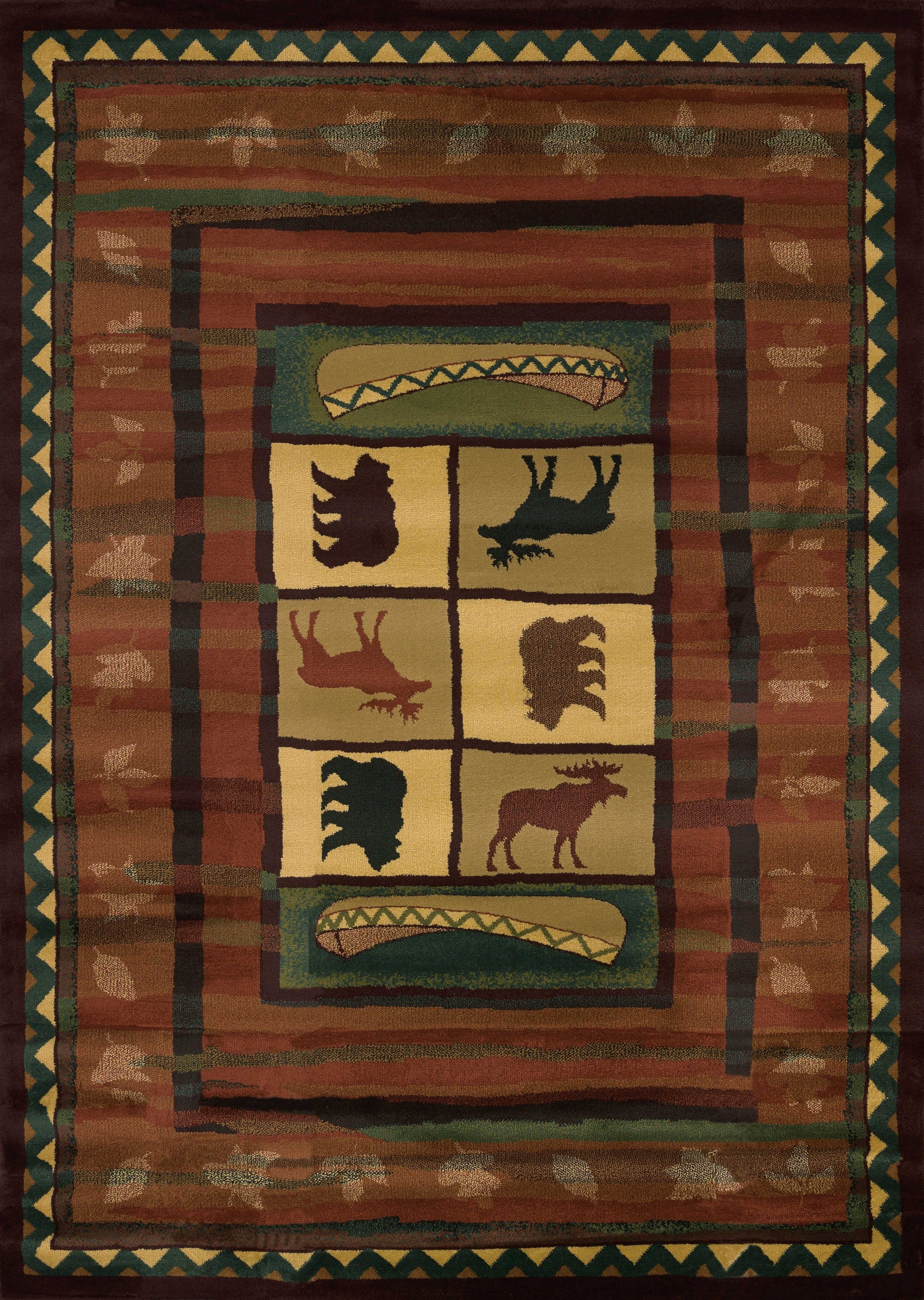 63" x 90" Lodge Polypropylene Area Rug