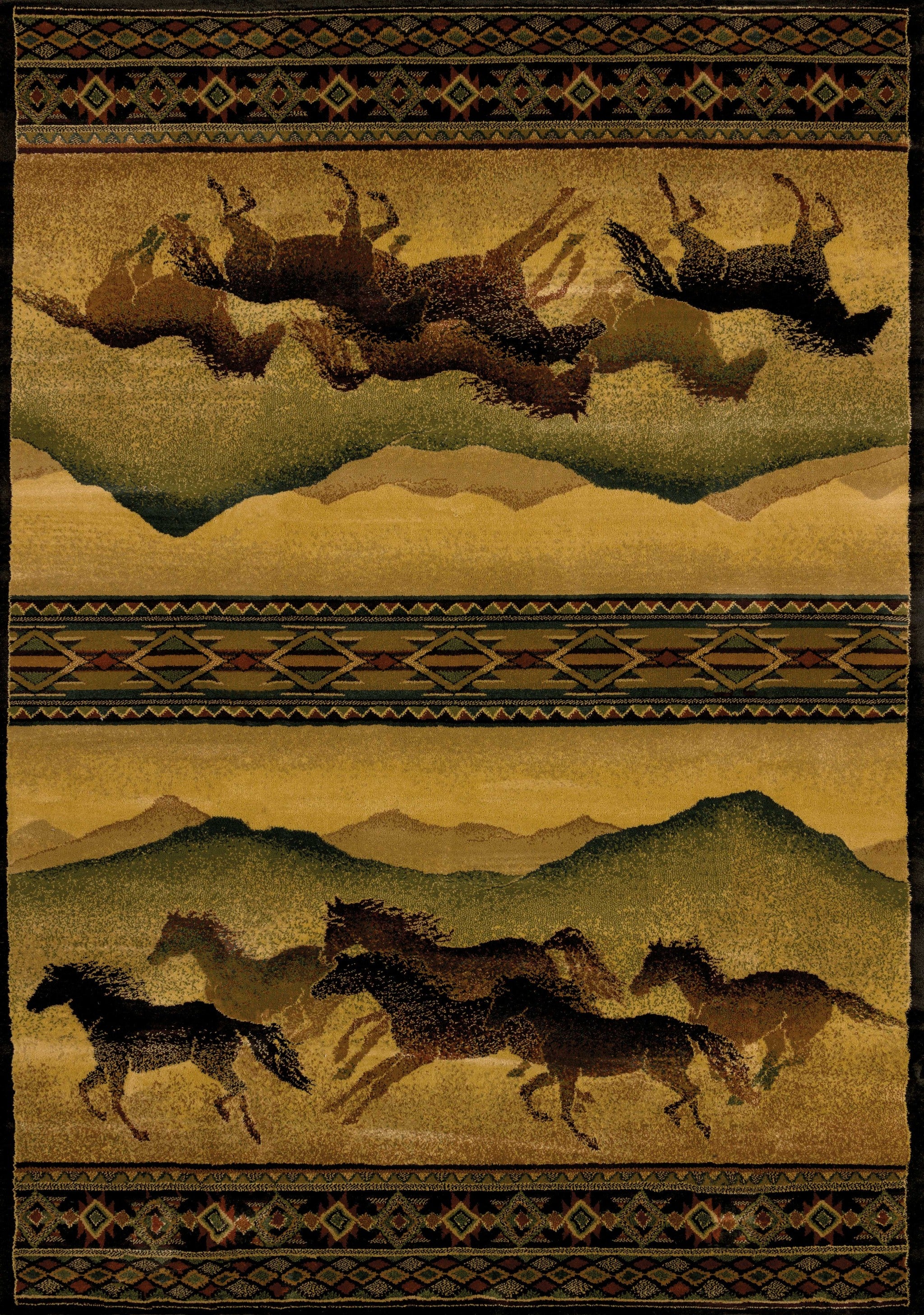 63" x 90" Lodge Polypropylene Area Rug