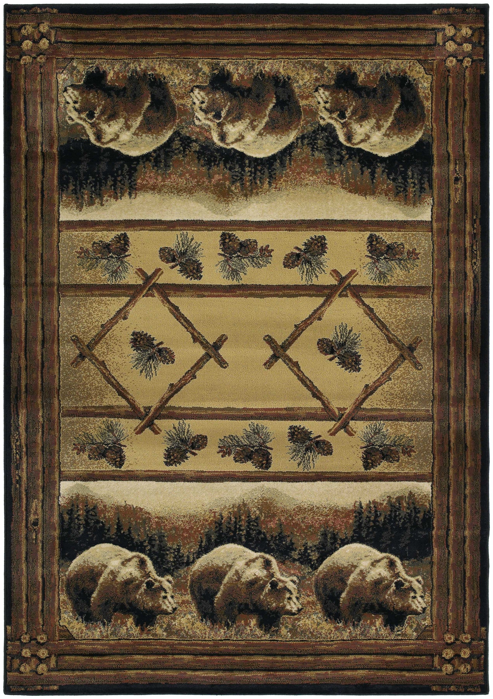 63" x 90" Lodge Polypropylene Area Rug