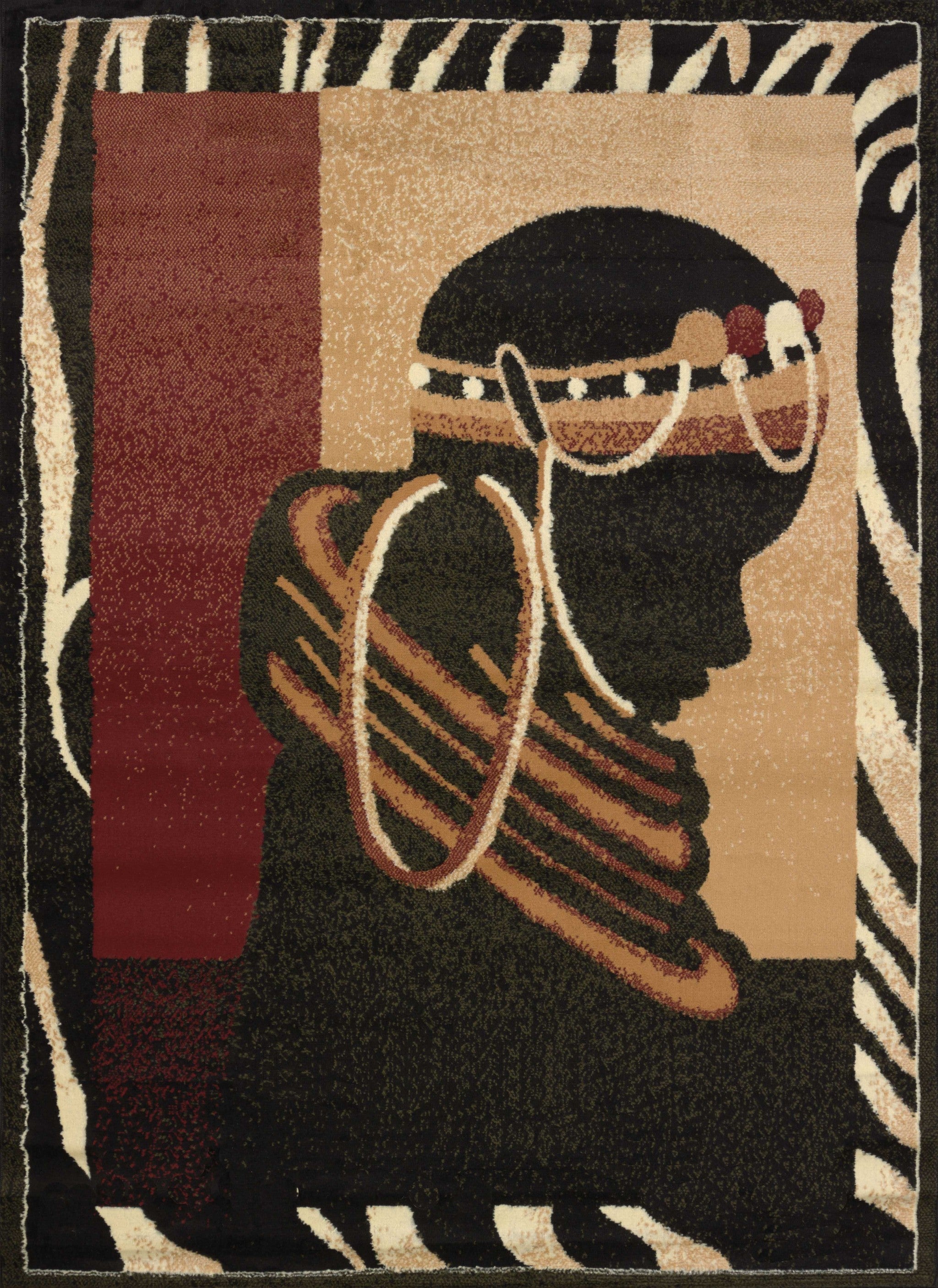 63" x 86" Multicolor Polypropylene Area Rug