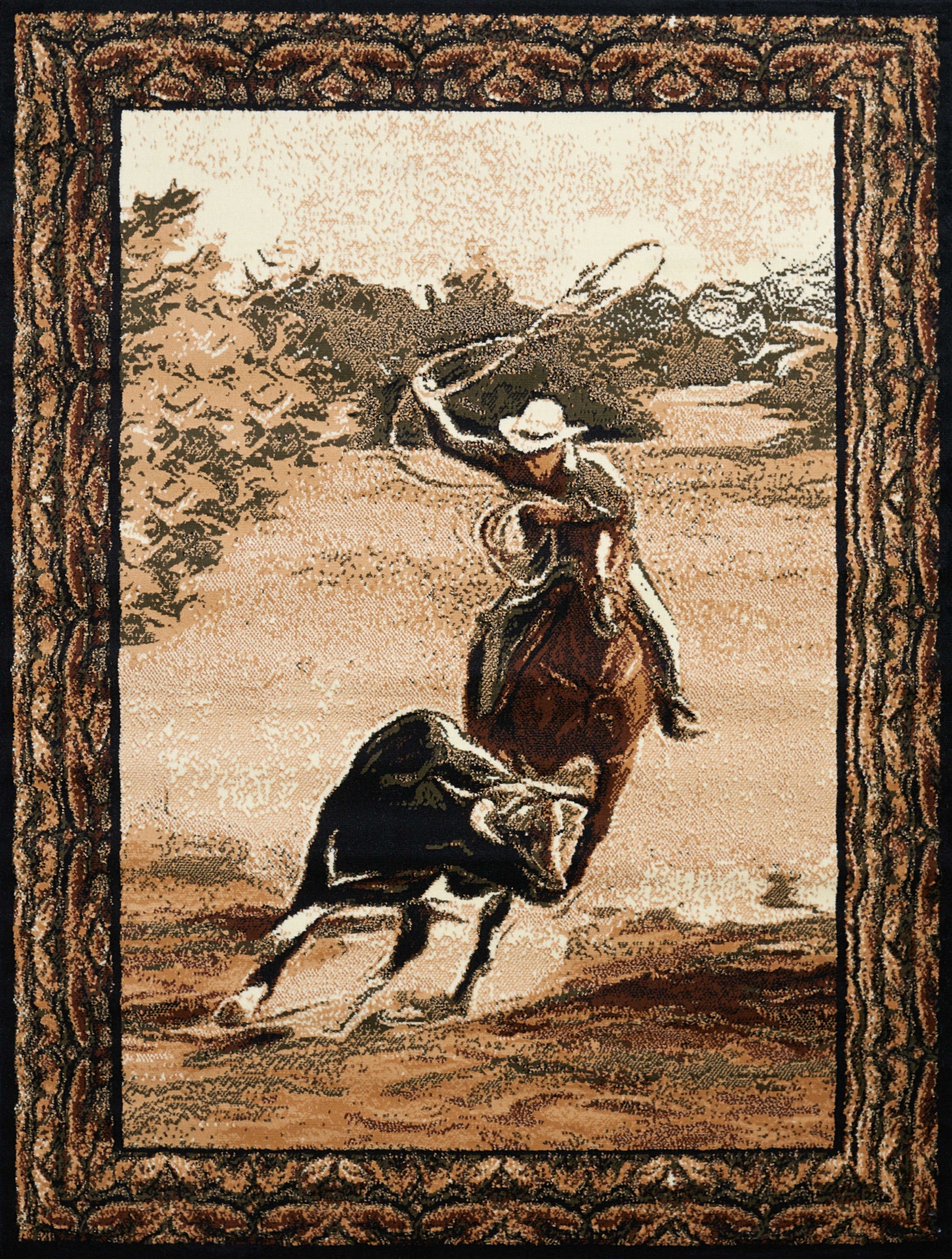 63" x 86" Multicolor Polypropylene Area Rug