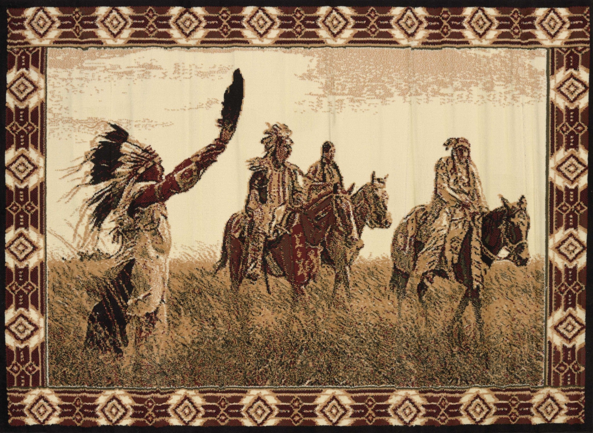 63" x 86" Multicolor Polypropylene Area Rug