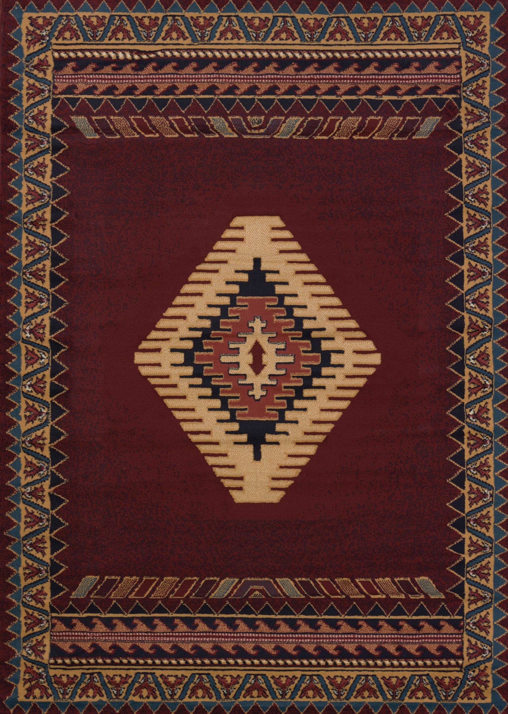 33" x 88" Burgundy Polypropylene Runner Rug