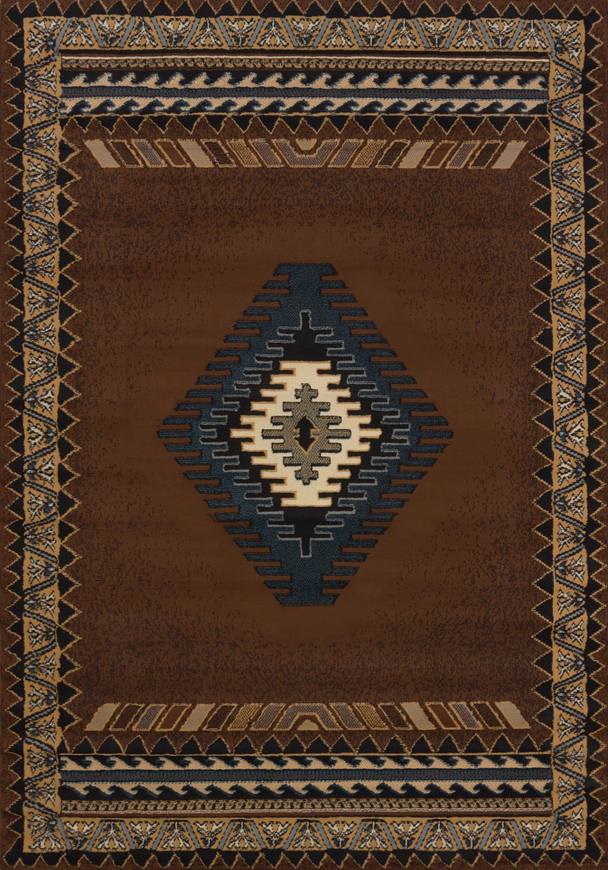 22" x 36" Brown Polypropylene Accent Rug