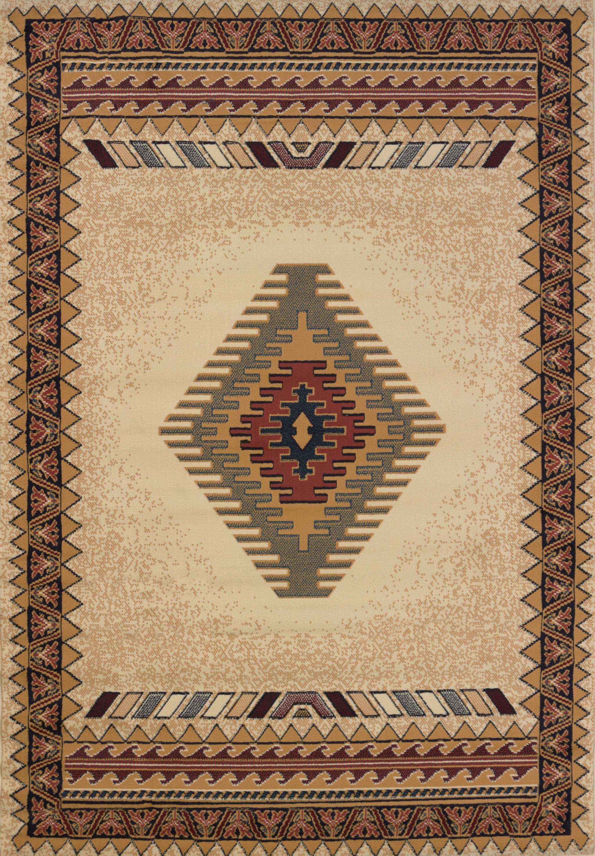 33" x 88" Cream Polypropylene Runner Rug