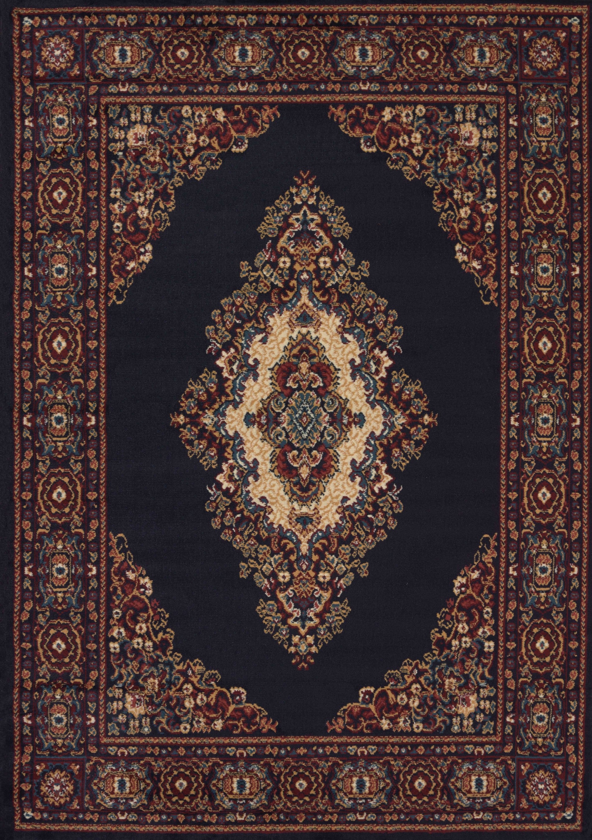 47" x 63" Navy Polypropylene Accent Rug