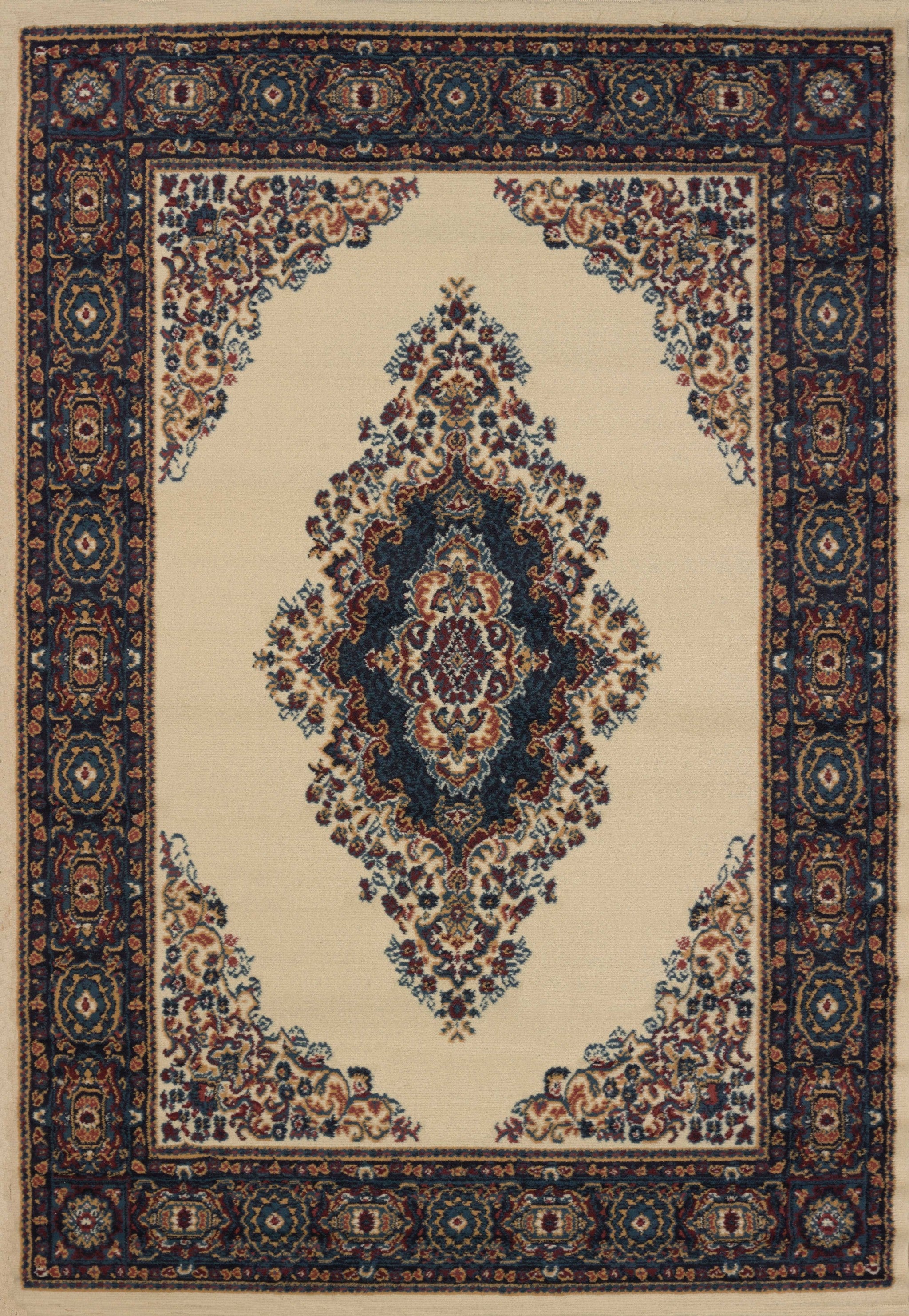 47" x 63" Cream Polypropylene Accent Rug