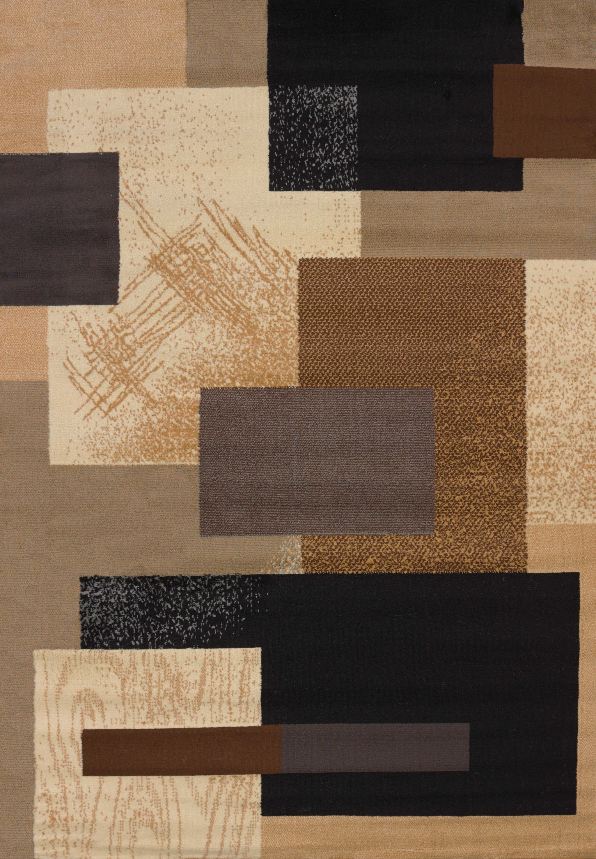 63" x 90" Brown Polypropylene Area Rug