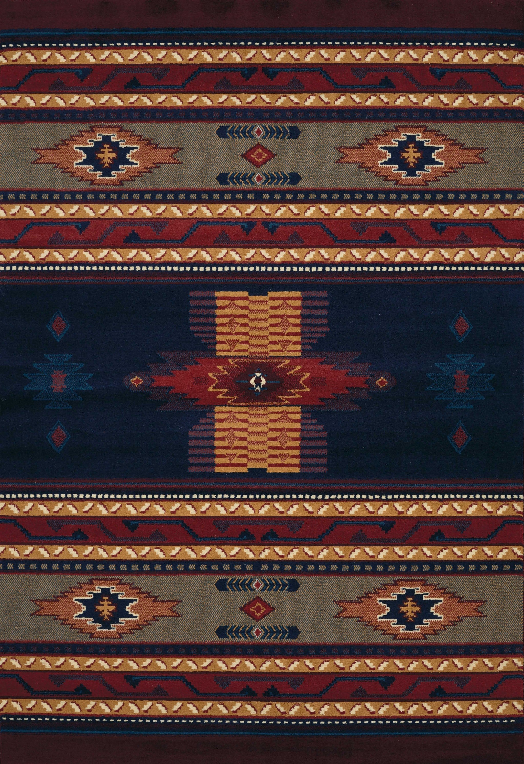 47" x 63" Navy Polypropylene Accent Rug