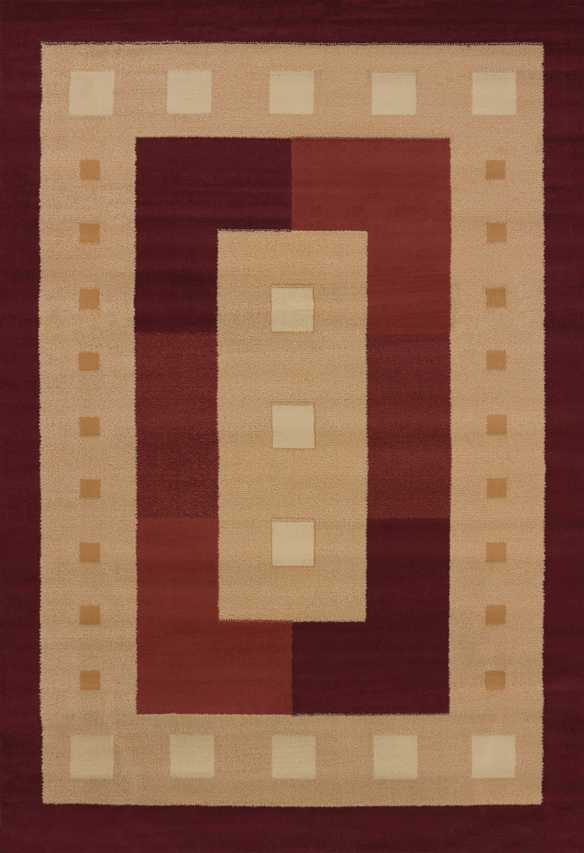 33" x 88" Burgundy Polypropylene Runner Rug