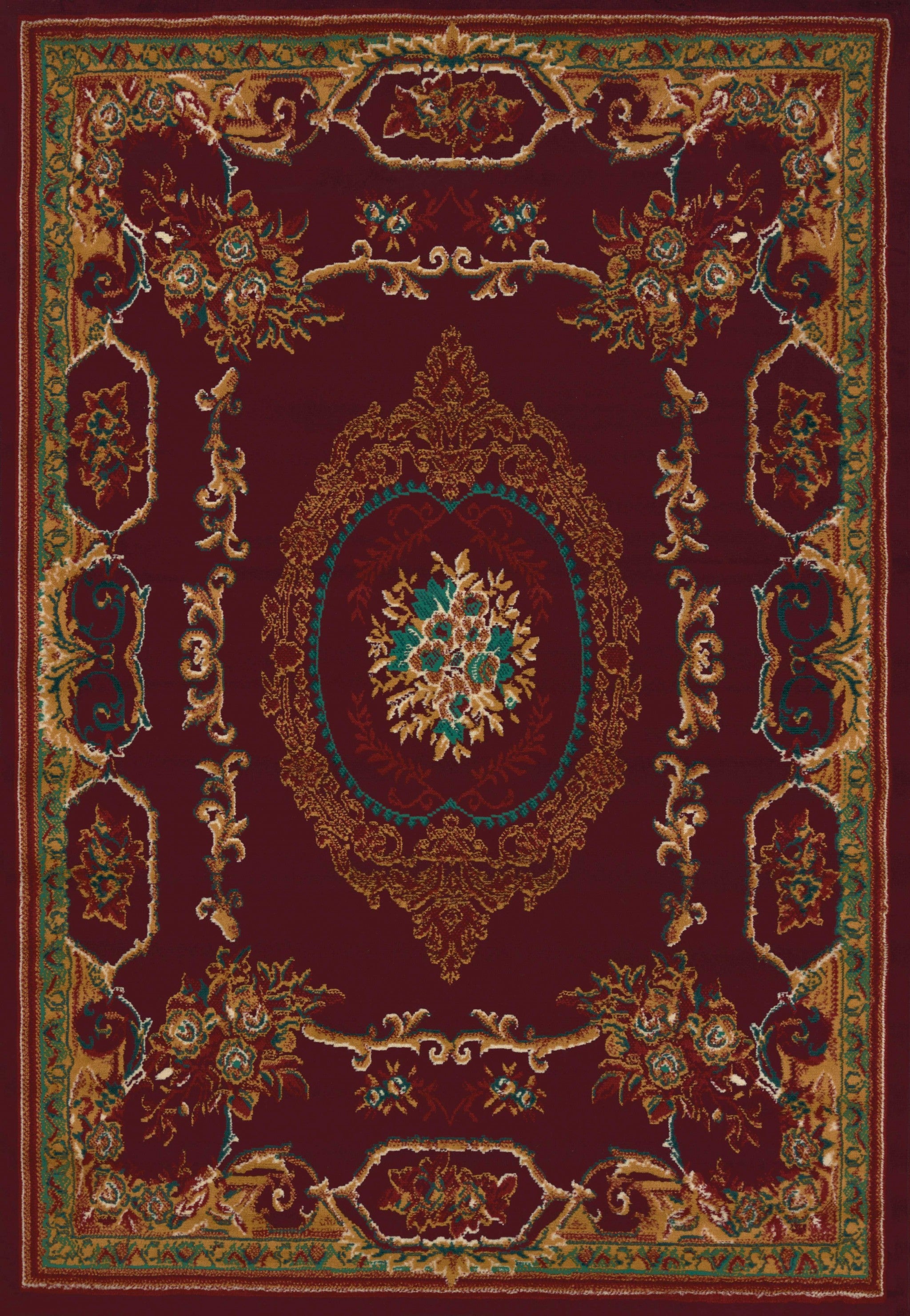 33" x 88" Burgundy Polypropylene Runner Rug