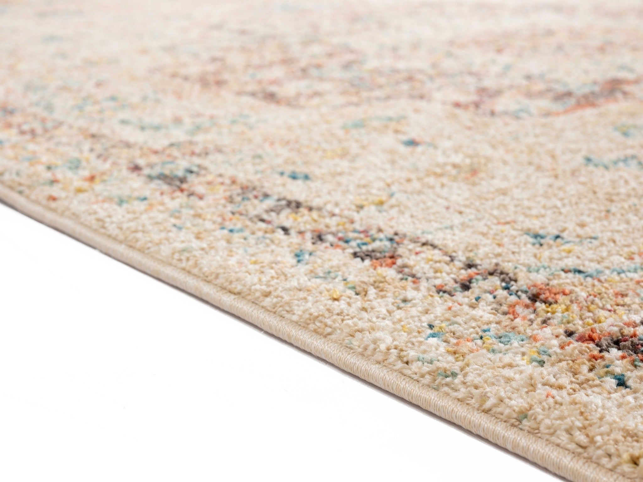 94" x 94" Bone Olefin Frieze Round Rug