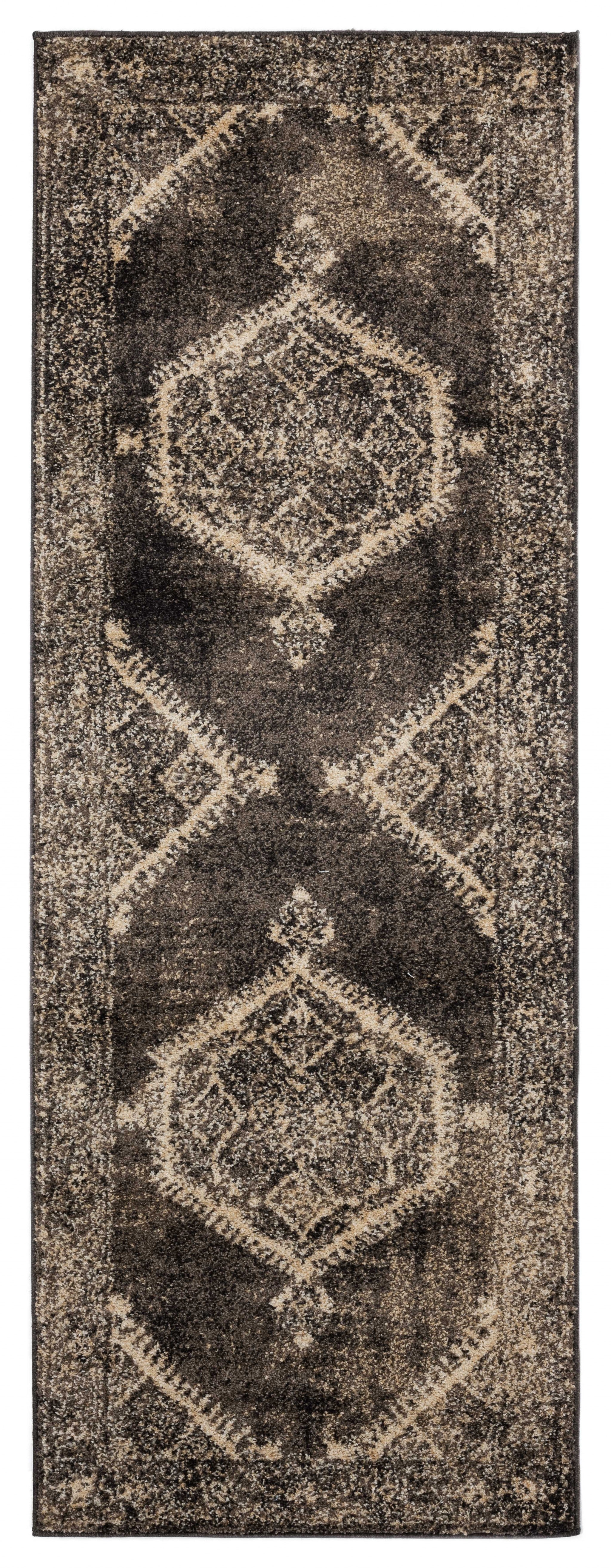 31" x 86" Walnut Olefin Frieze Runner Rug