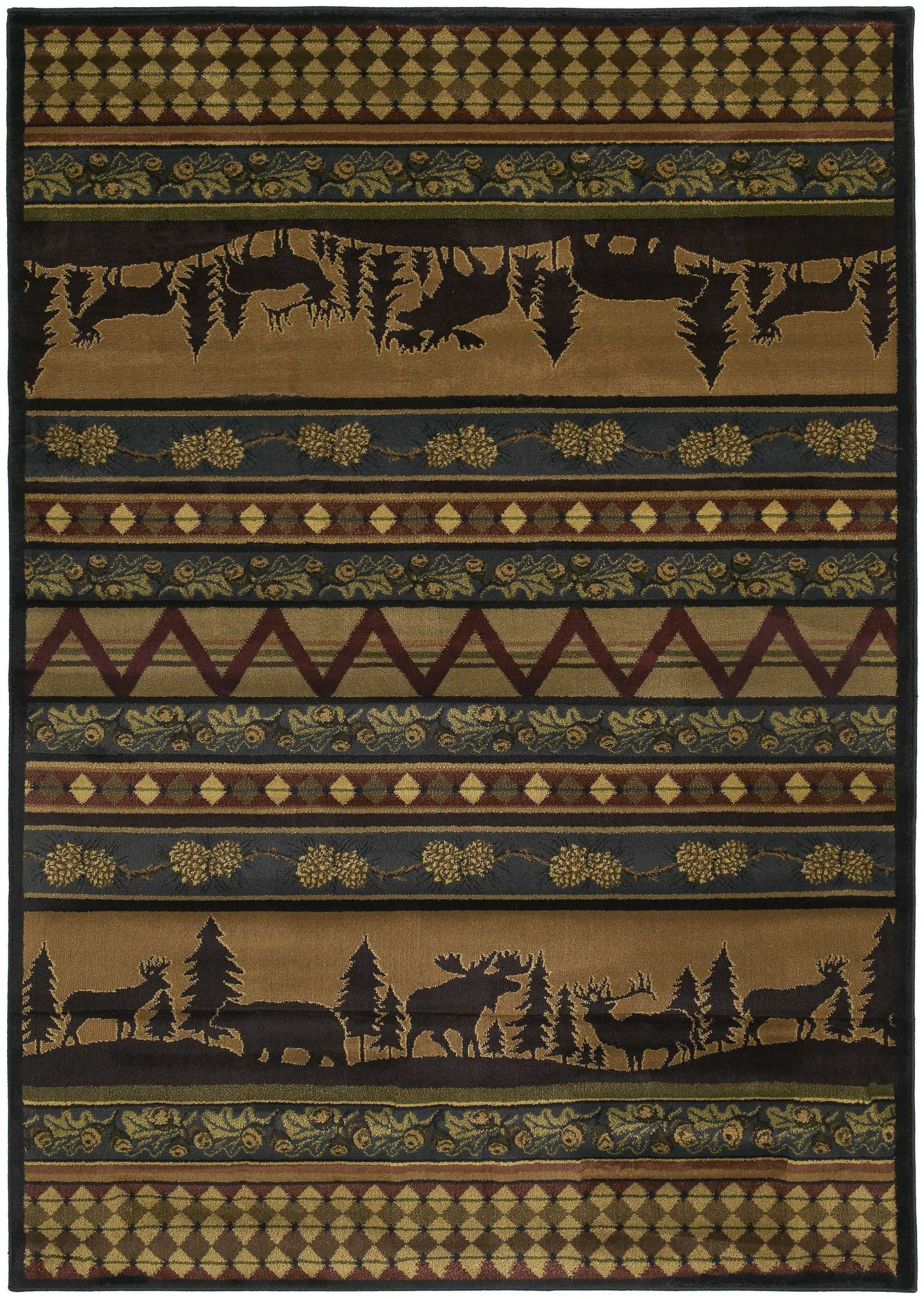 63" x 90" Lodge Polypropylene Area Rug
