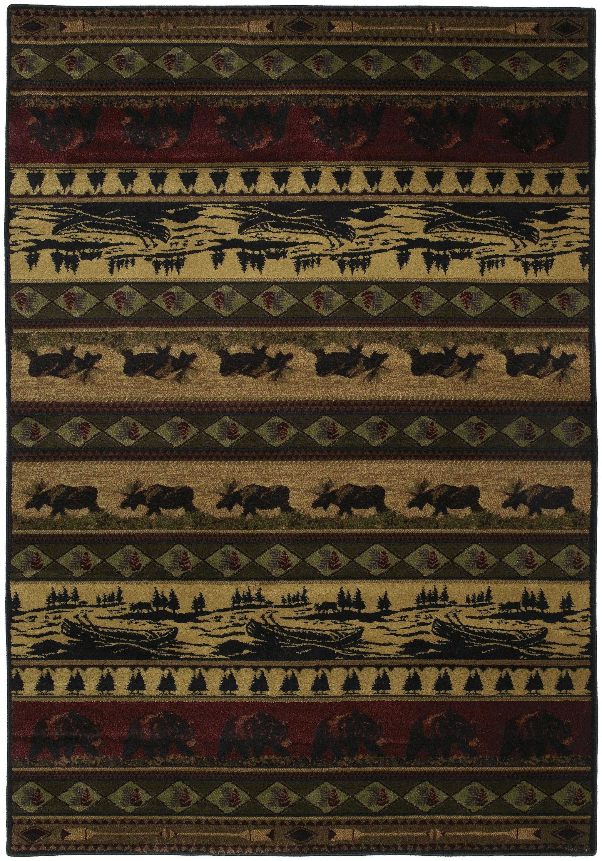 63" x 90" Lodge Polypropylene Area Rug