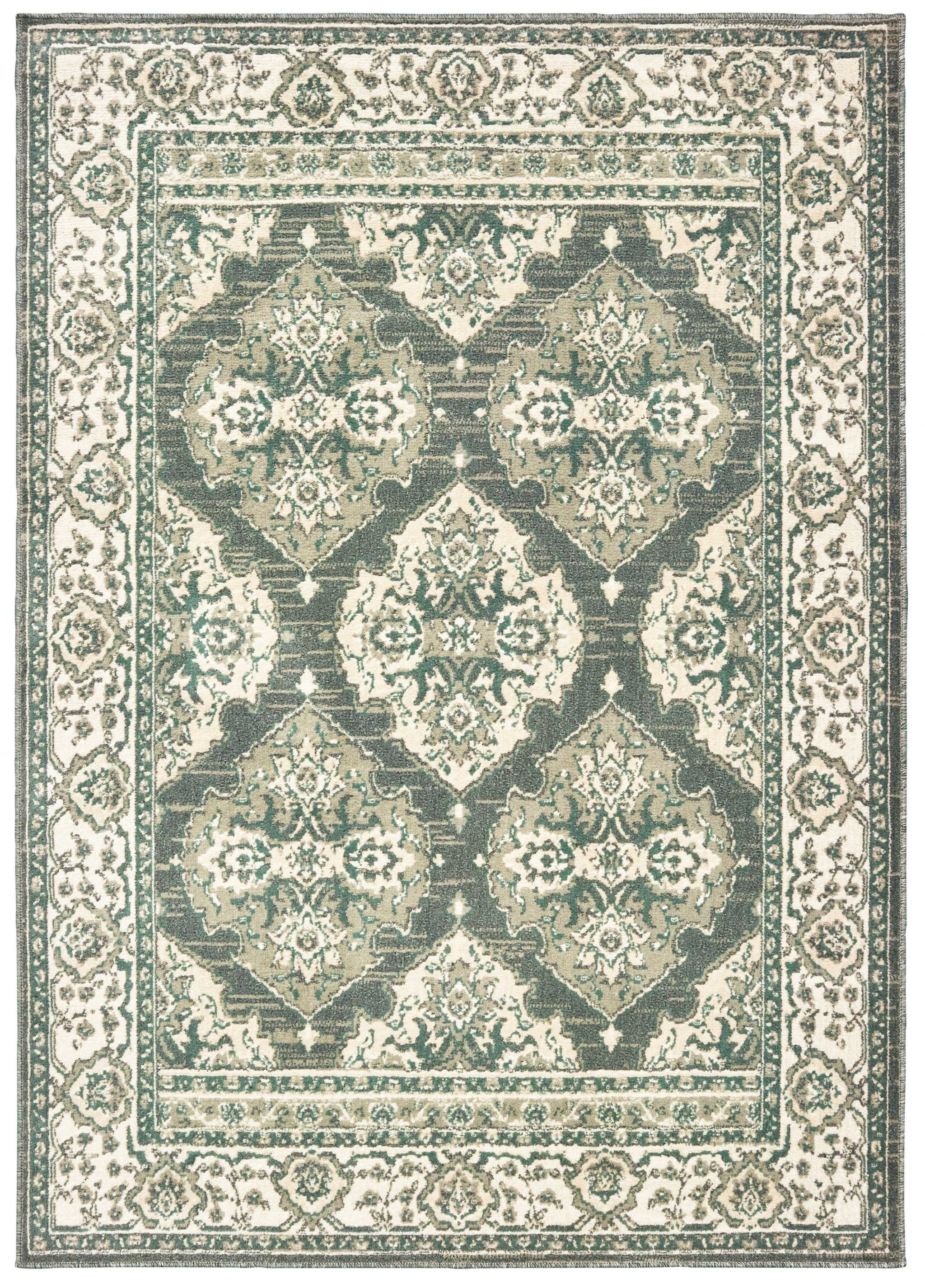 94" x 126" Grey Polypropylene Oversize Rug