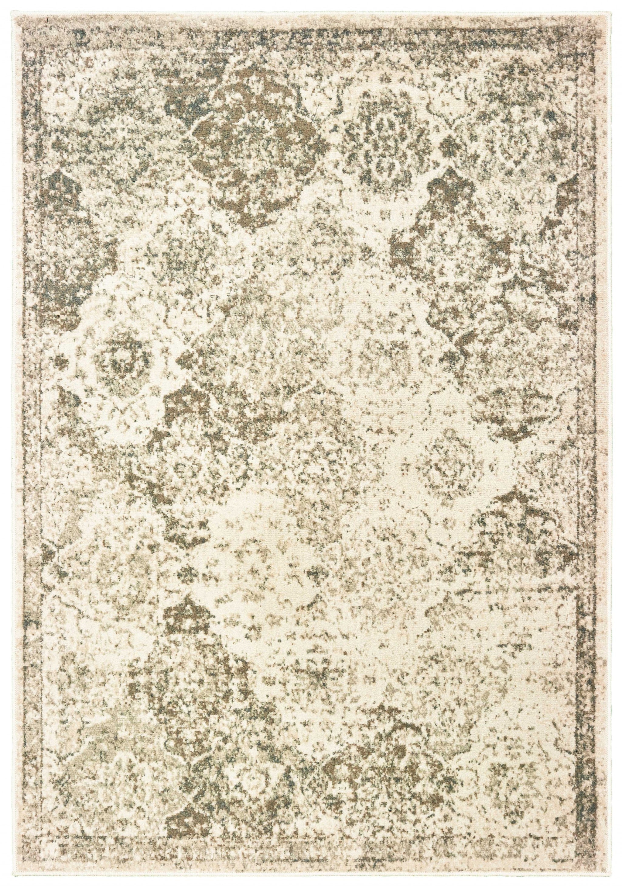 94" x 126" Grey Polypropylene Oversize Rug