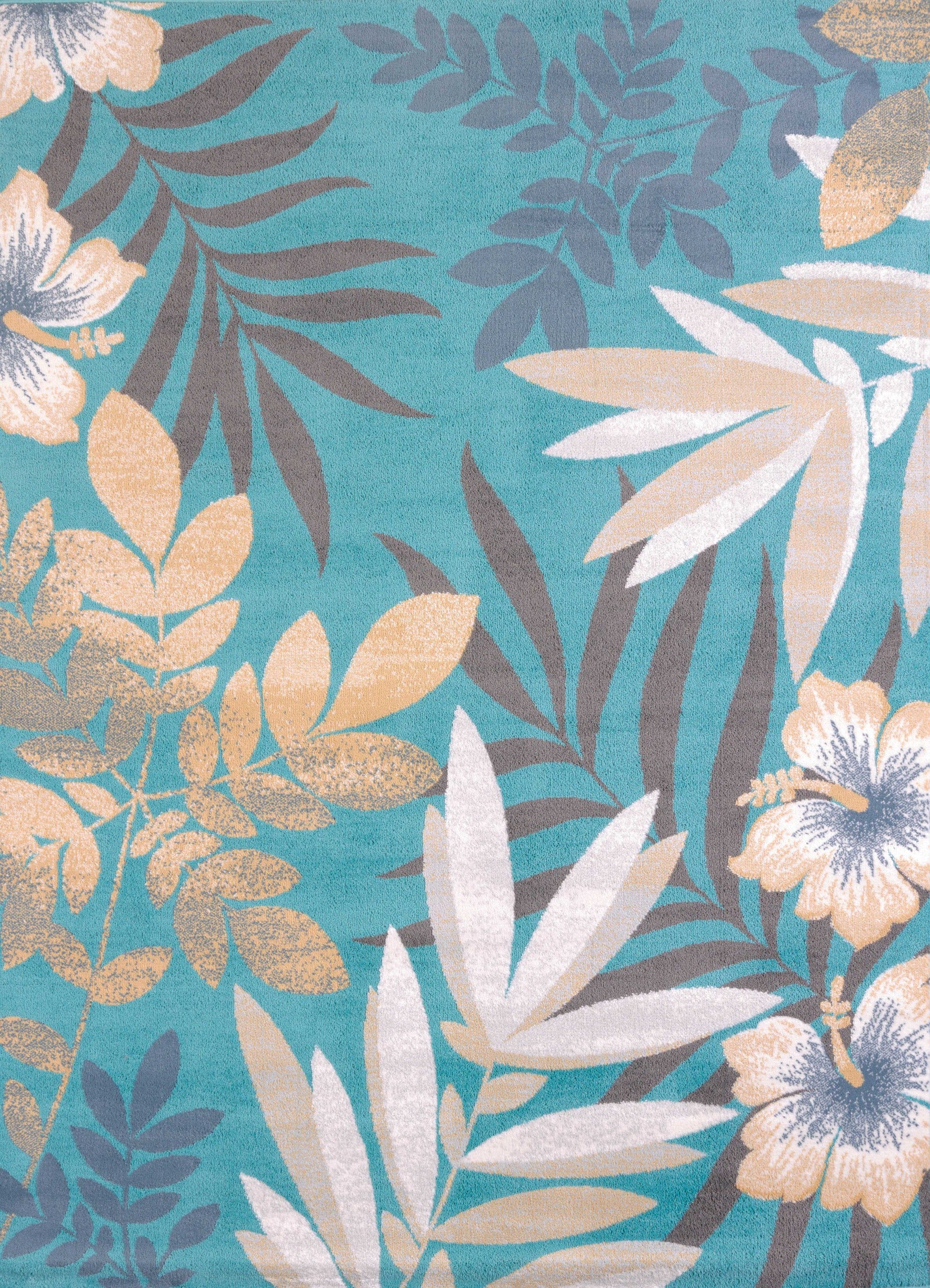 94" x 126" Blue Polypropylene / Polyester Oversize Rug