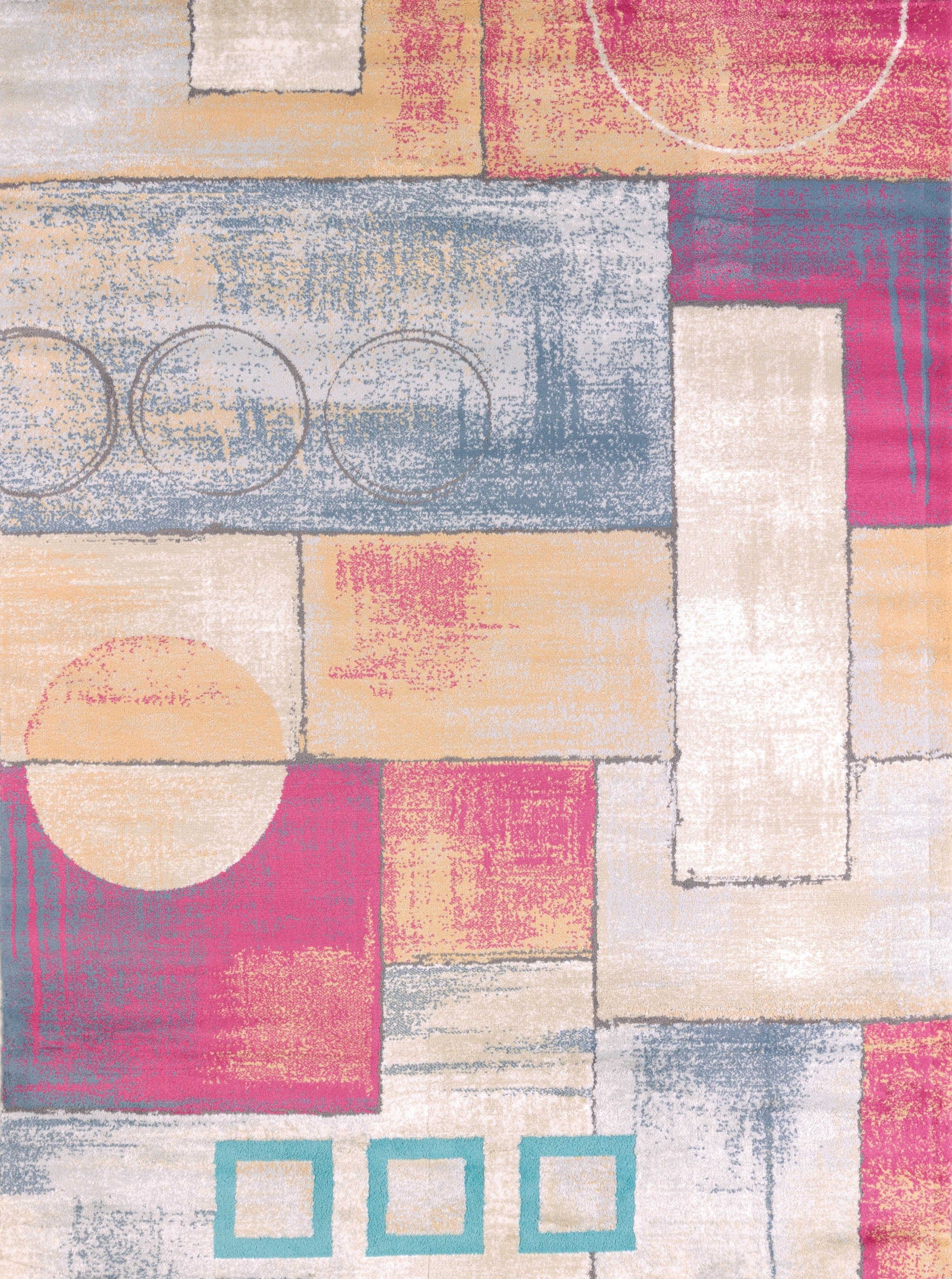 63" x 86" Multicolor Polypropylene / Polyester Area Rug