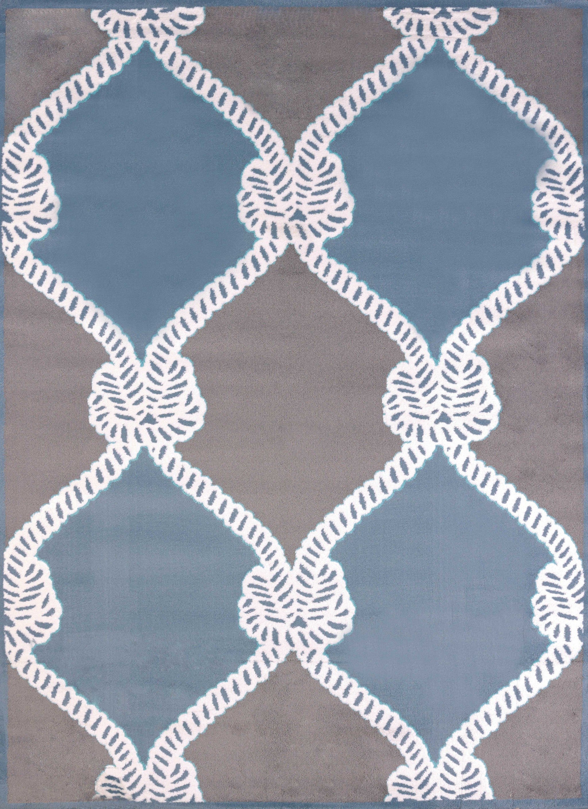 94" x 126" Blue Polypropylene / Polyester Oversize Rug