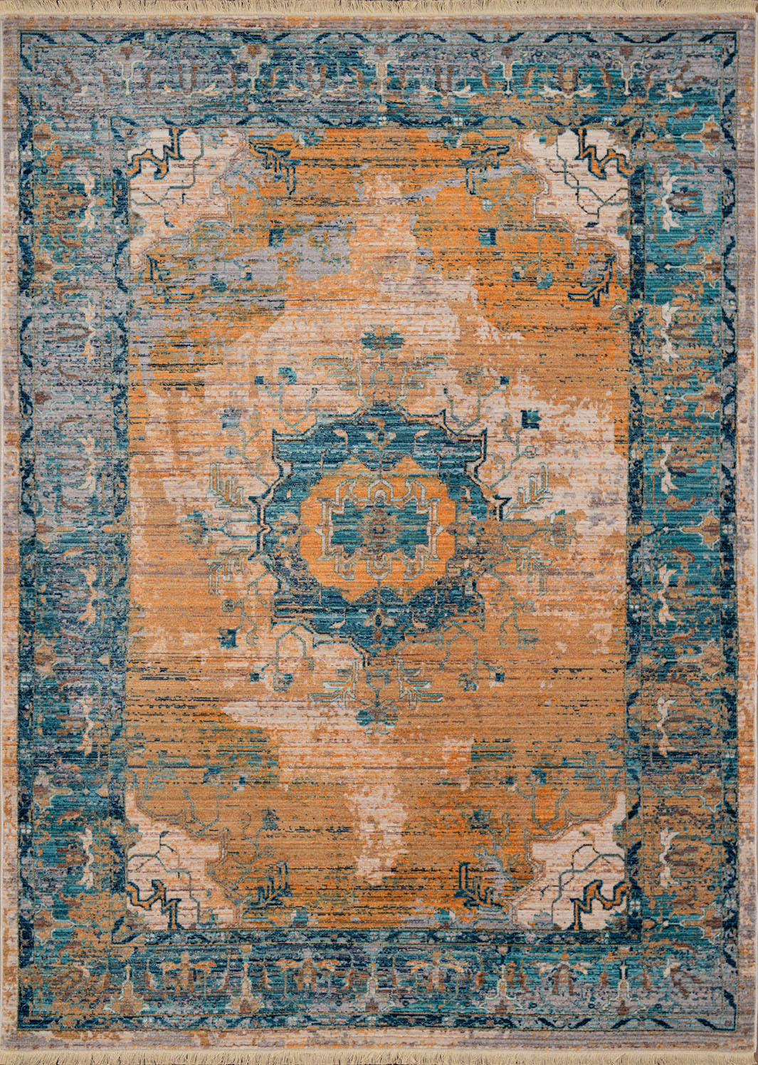 31" x 90" Aqua Polyester Runner Rug