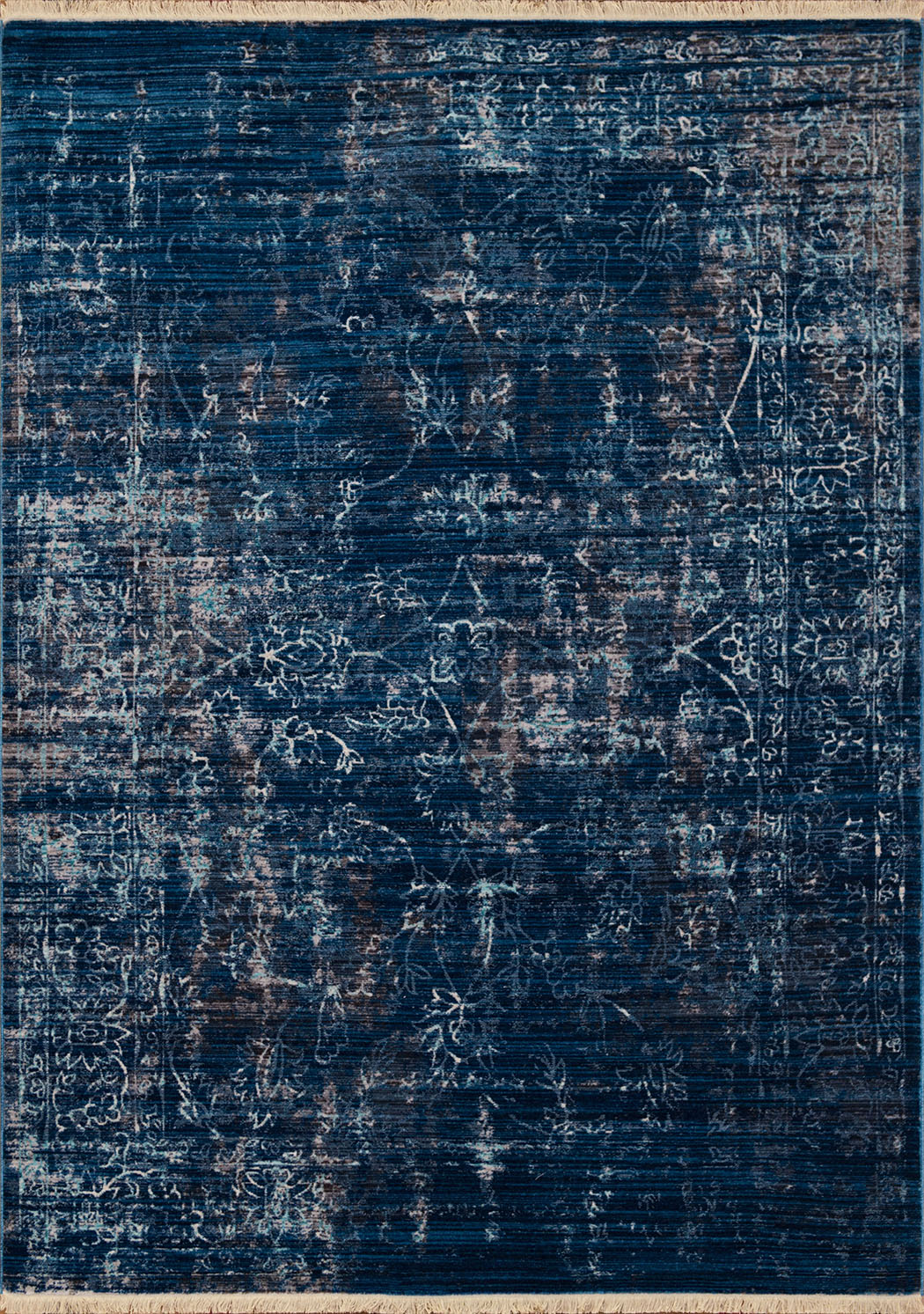 31" x 51" Midnight Blue Polyester Mat Rug