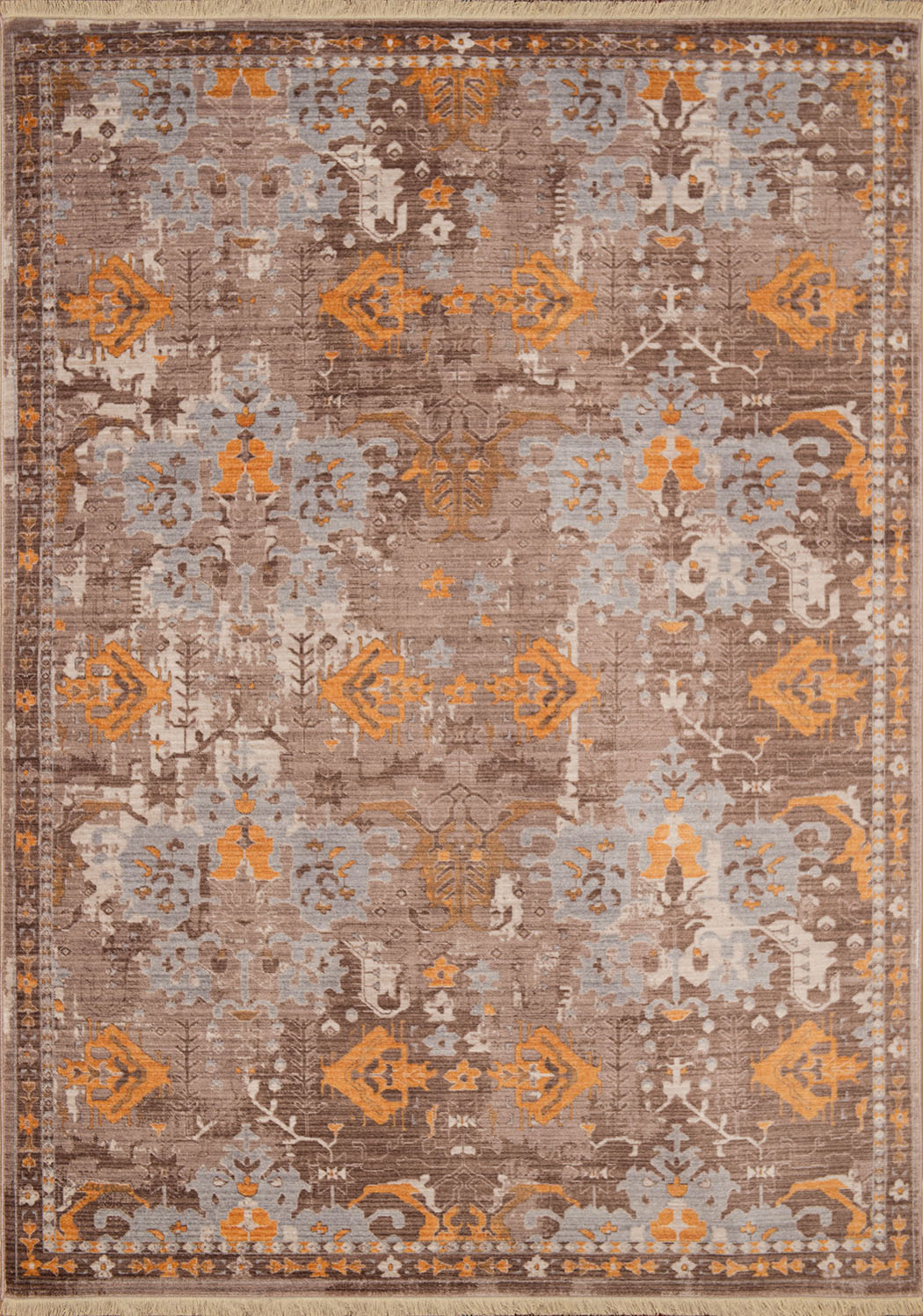 94" x 126" Burnt Orange Polyester Oversize Rug