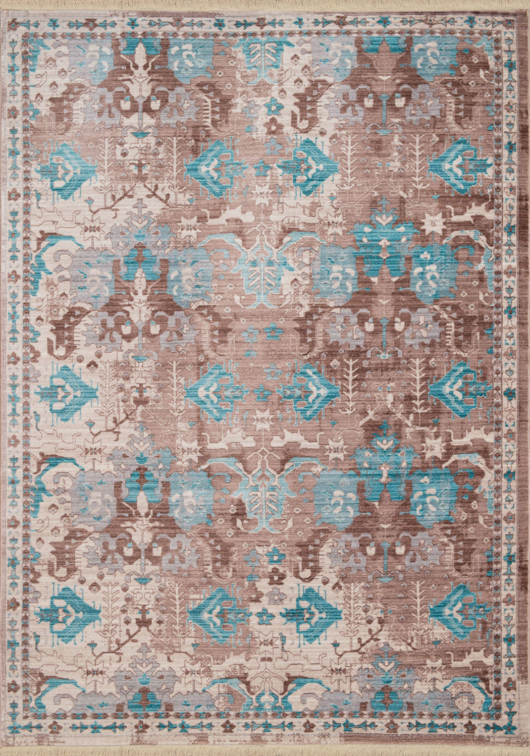 94" x 126" Aqua Polyester Oversize Rug