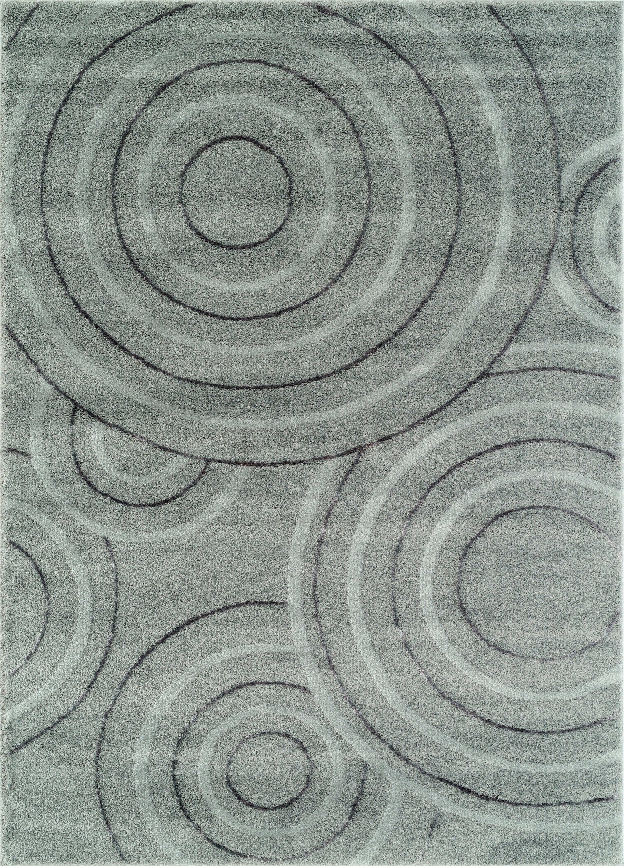 63" x 90" Grey Polyester / Olefin Area Rug