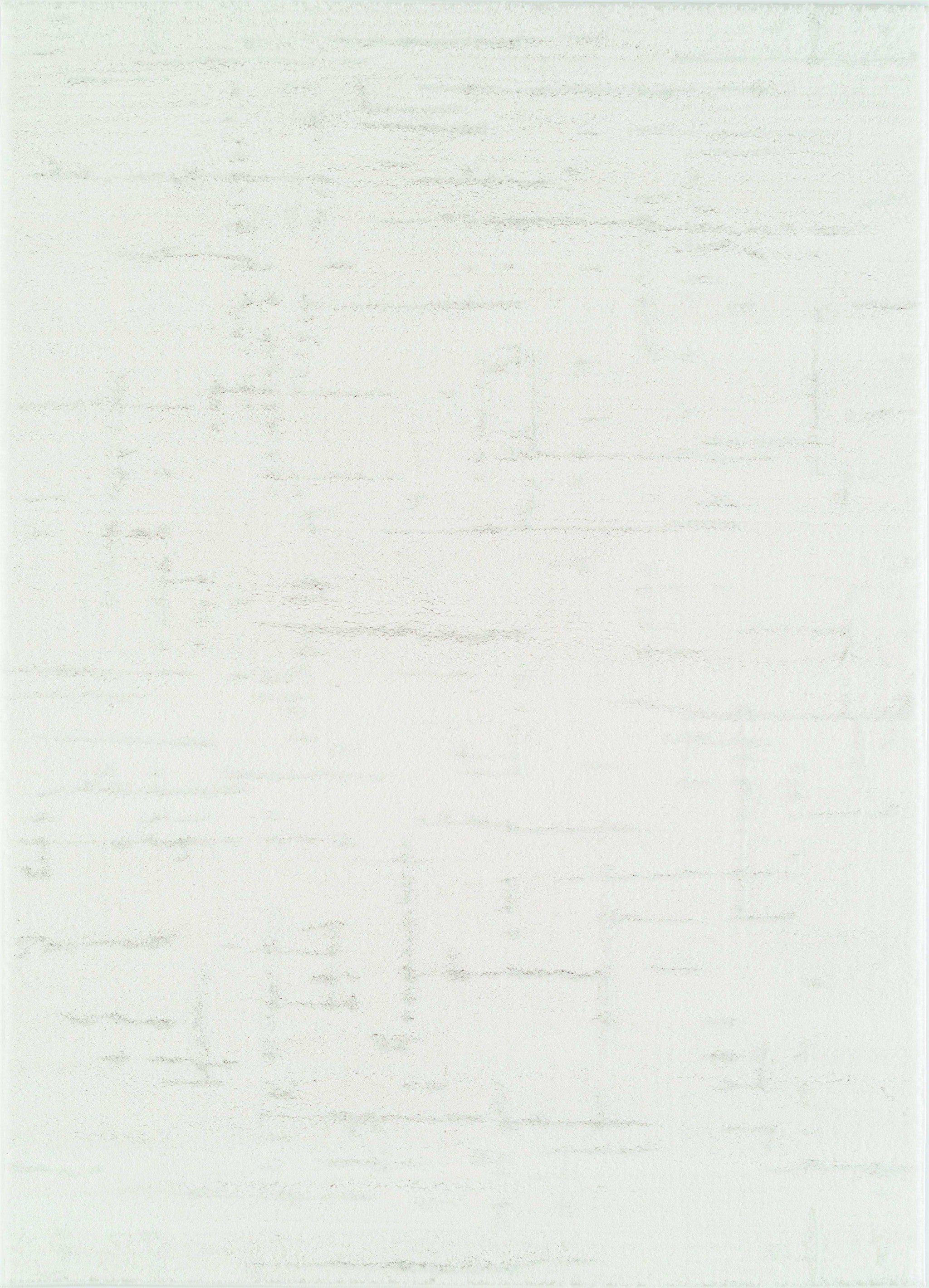 63" x 90" White Polyester / Olefin Area Rug