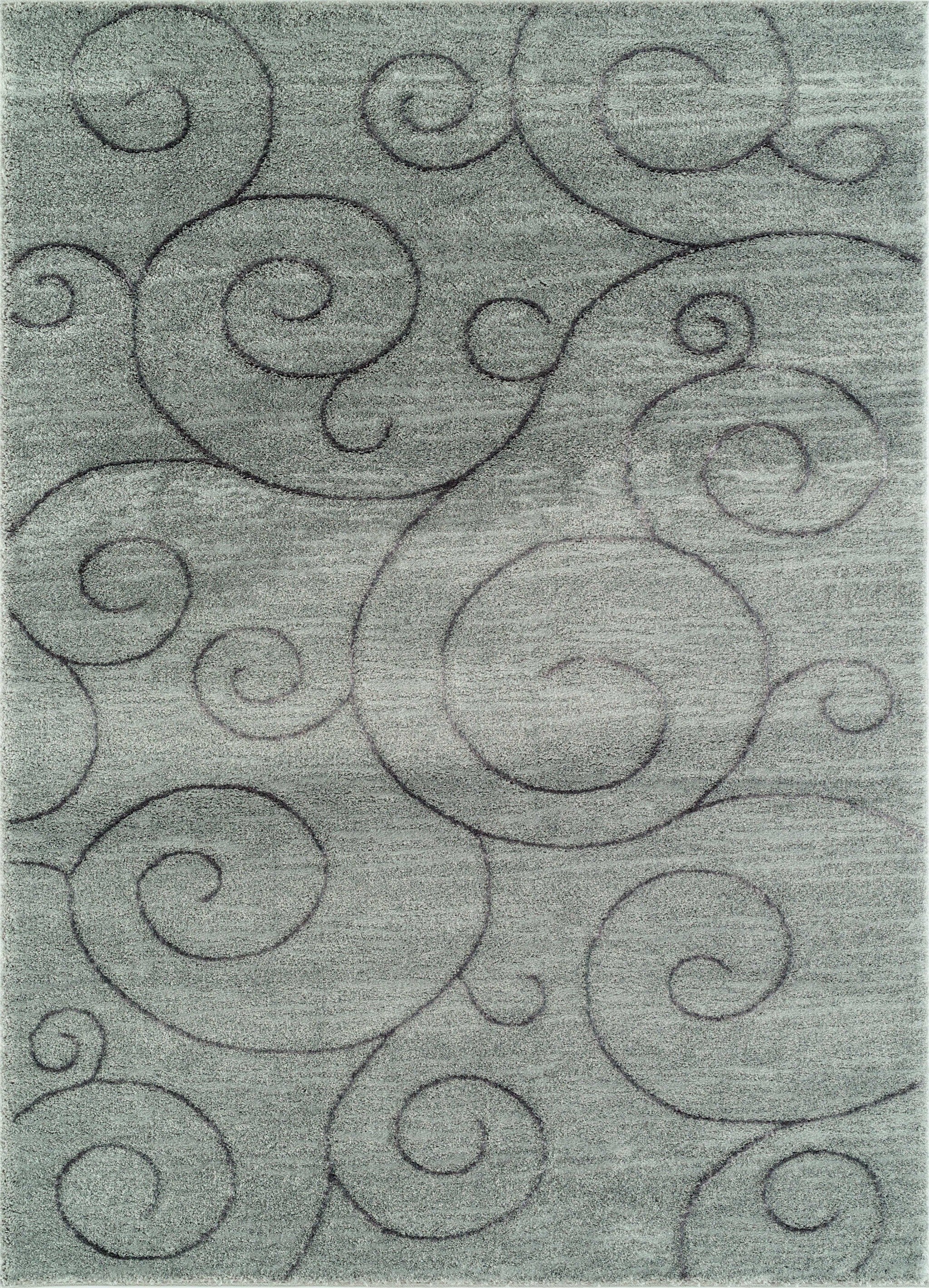 63" x 90" Grey Polyester / Olefin Area Rug
